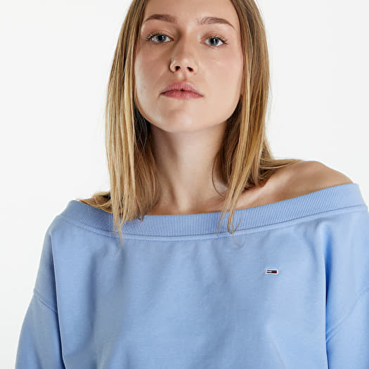 Cropped off shoulder sweatshirt best sale