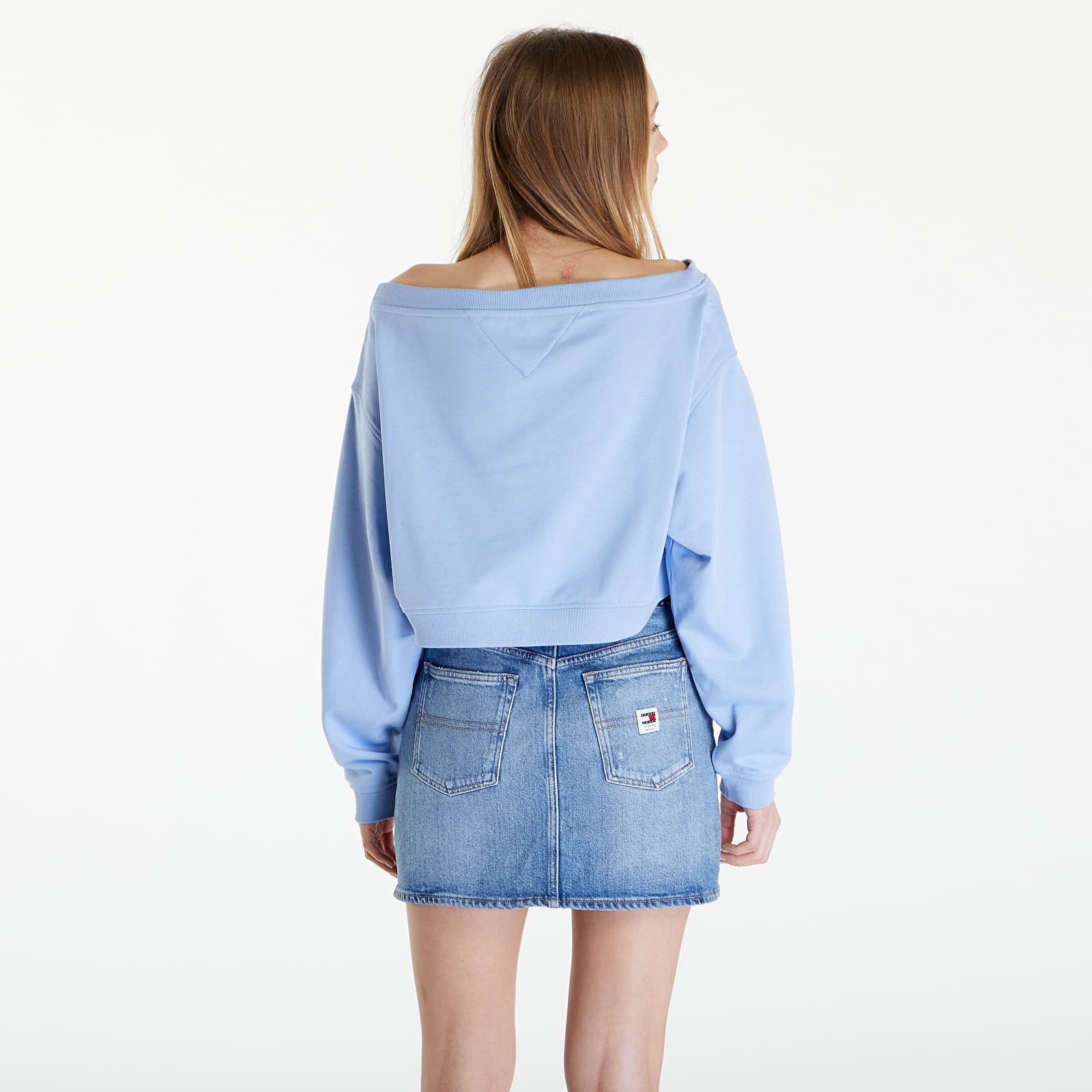 Sweatshirts Tommy Jeans Cropped Off Shoulder Sweatshirt Blue