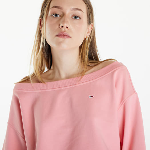 Pink tommy jeans sweatshirt shop
