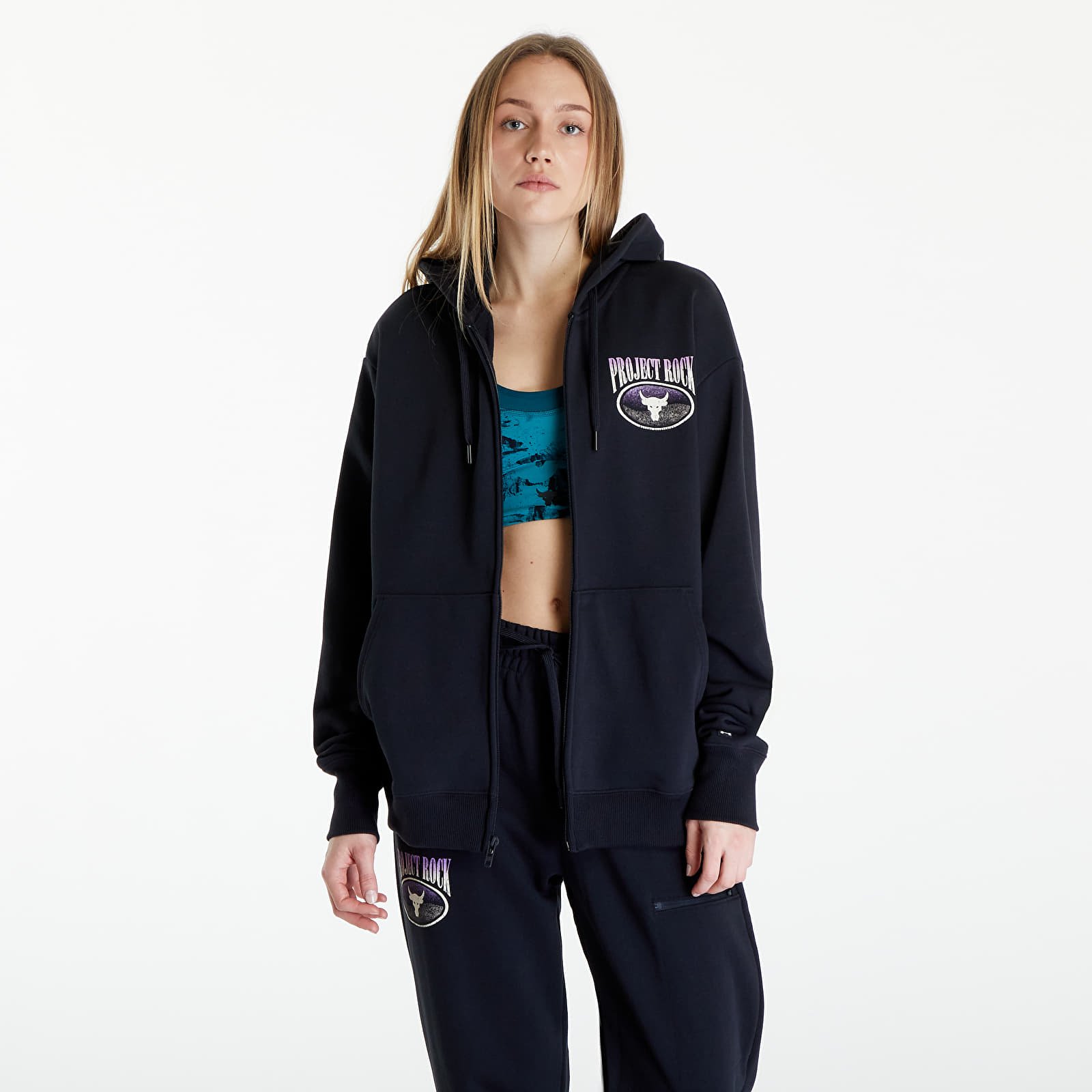 Sweaters Under Armour Project Rock Terry Full Zip Sweatshirt Black