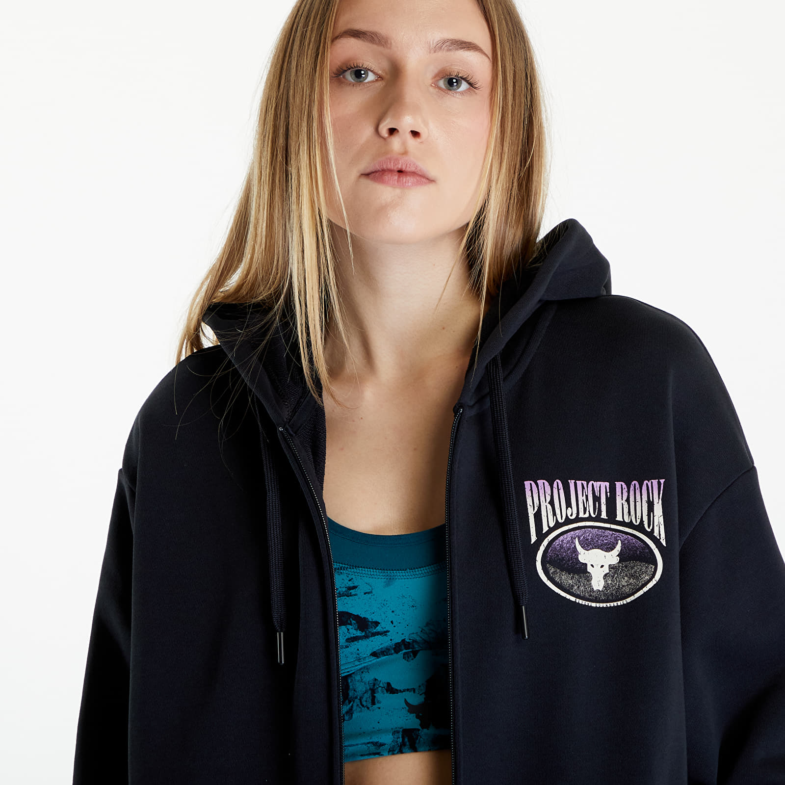 Sweaters Under Armour Project Rock Terry Full Zip Sweatshirt Black