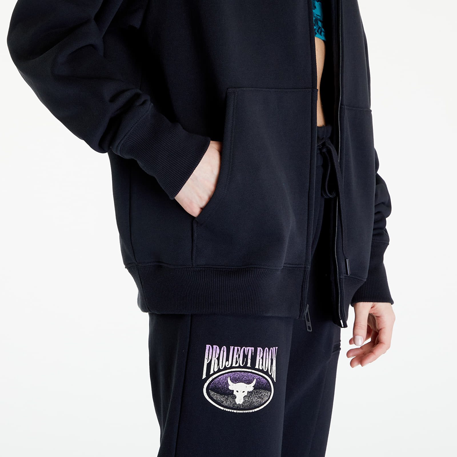 Sweaters Under Armour Project Rock Terry Full Zip Sweatshirt Black