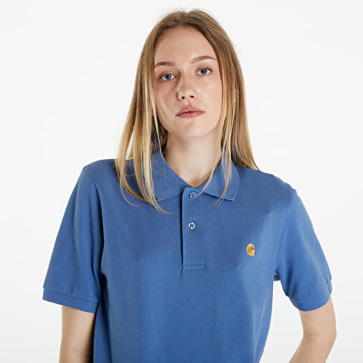 T shirts Carhartt WIP Short Sleeve Chase Pique Polo T Shirt UNISEX Sorrent Gold Queens
