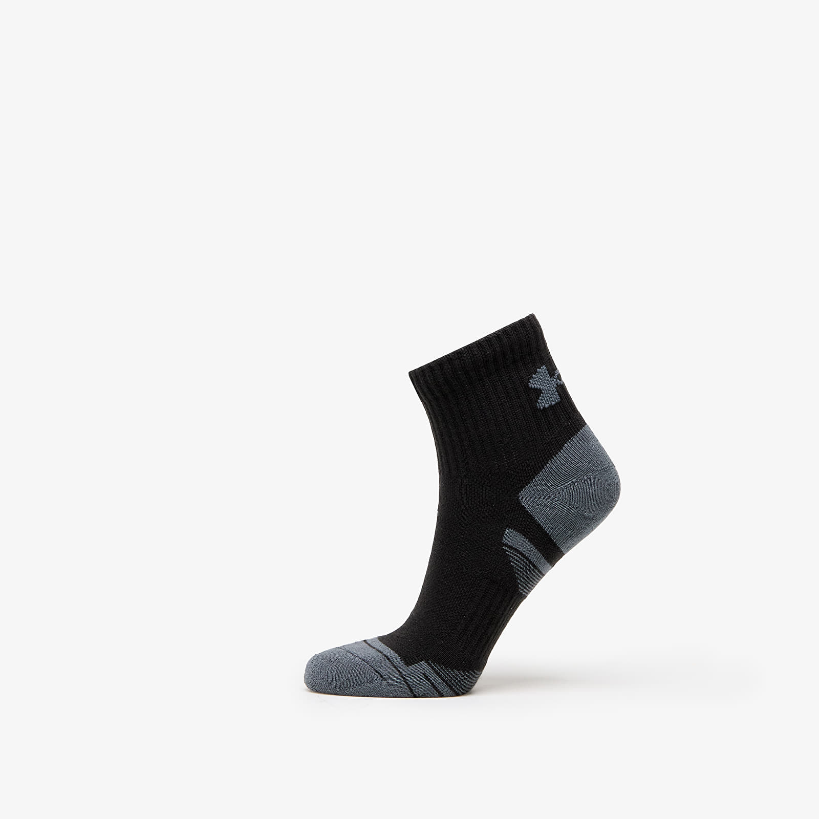 Sokid Under Armour Performance Cotton 3-Pack QTR Socks Black
