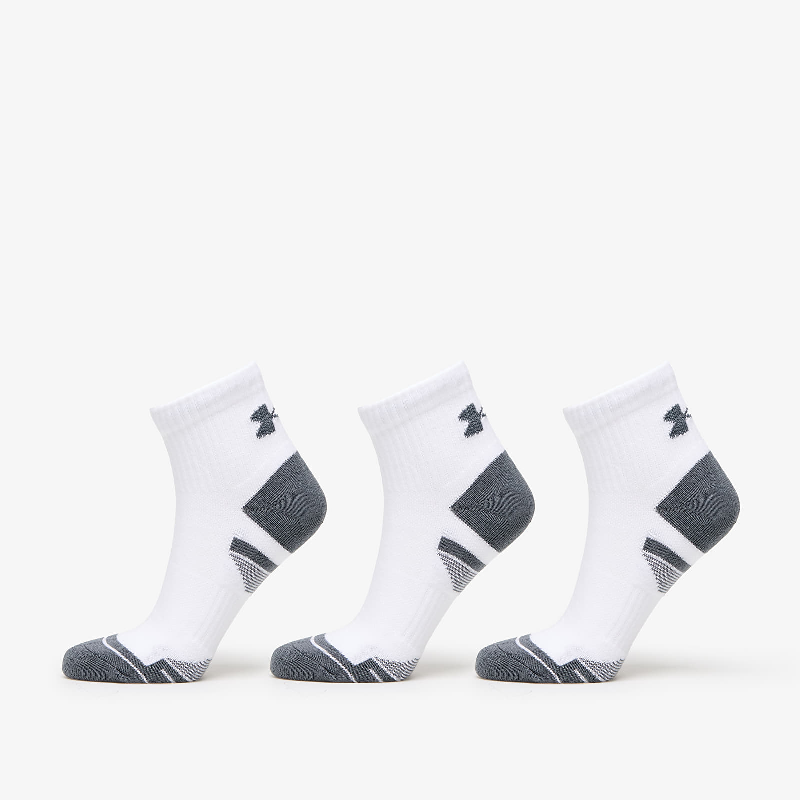 Sokid Under Armour Performance Cotton 3-Pack QTR Socks White
