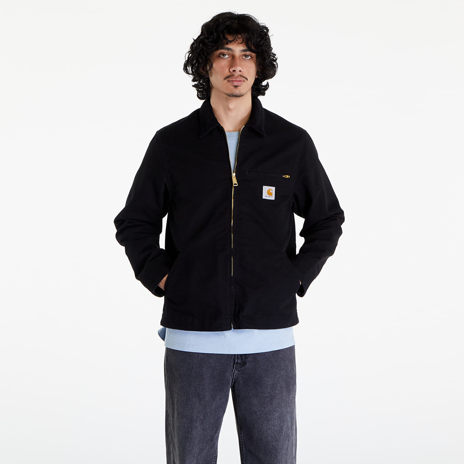 Bunda Carhartt WIP Detroit Jacket UNISEX Black/ Black Rinsed XS