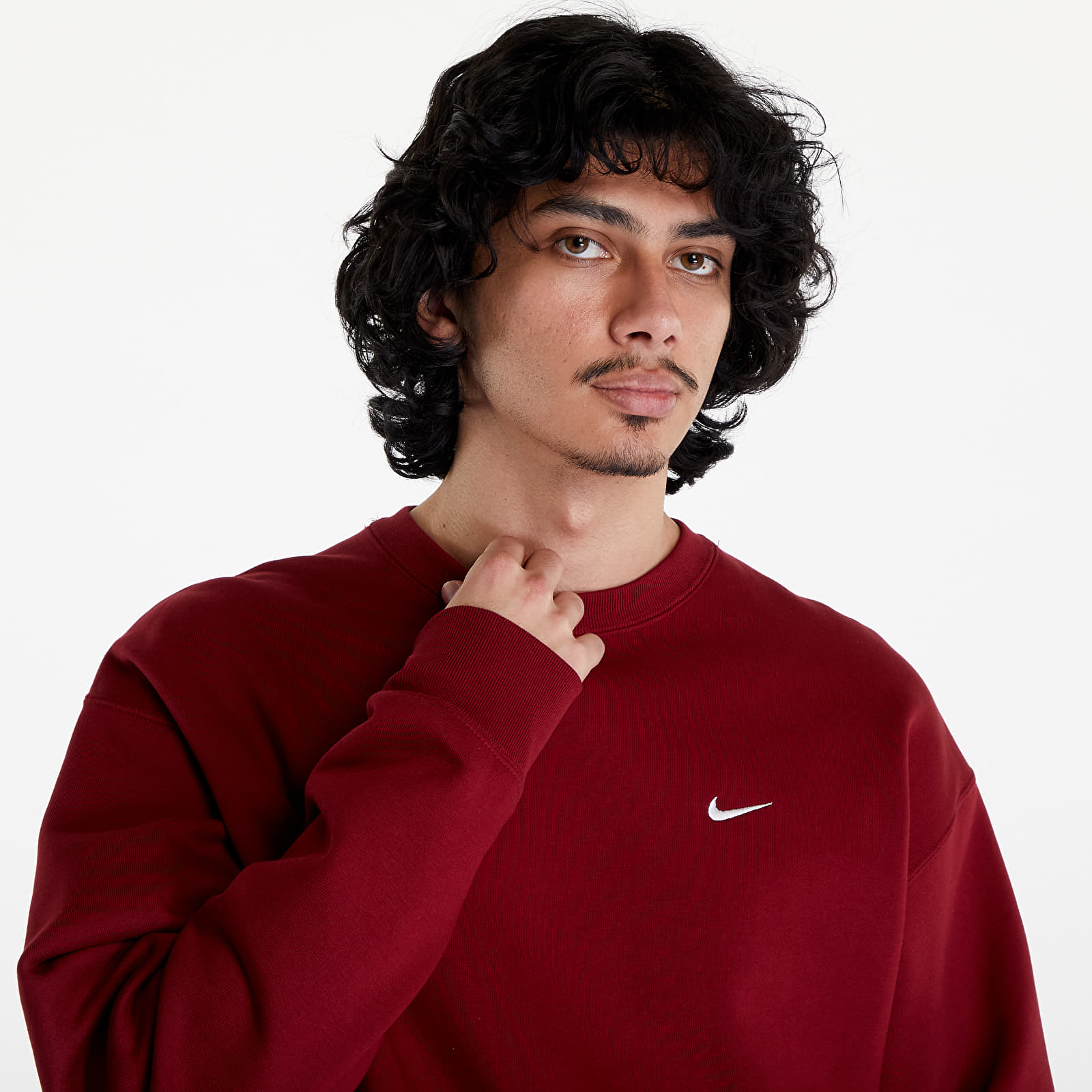 Hoodies and sweatshirts Nike Solo Swoosh Men s Fleece Crew Team Red White Queens
