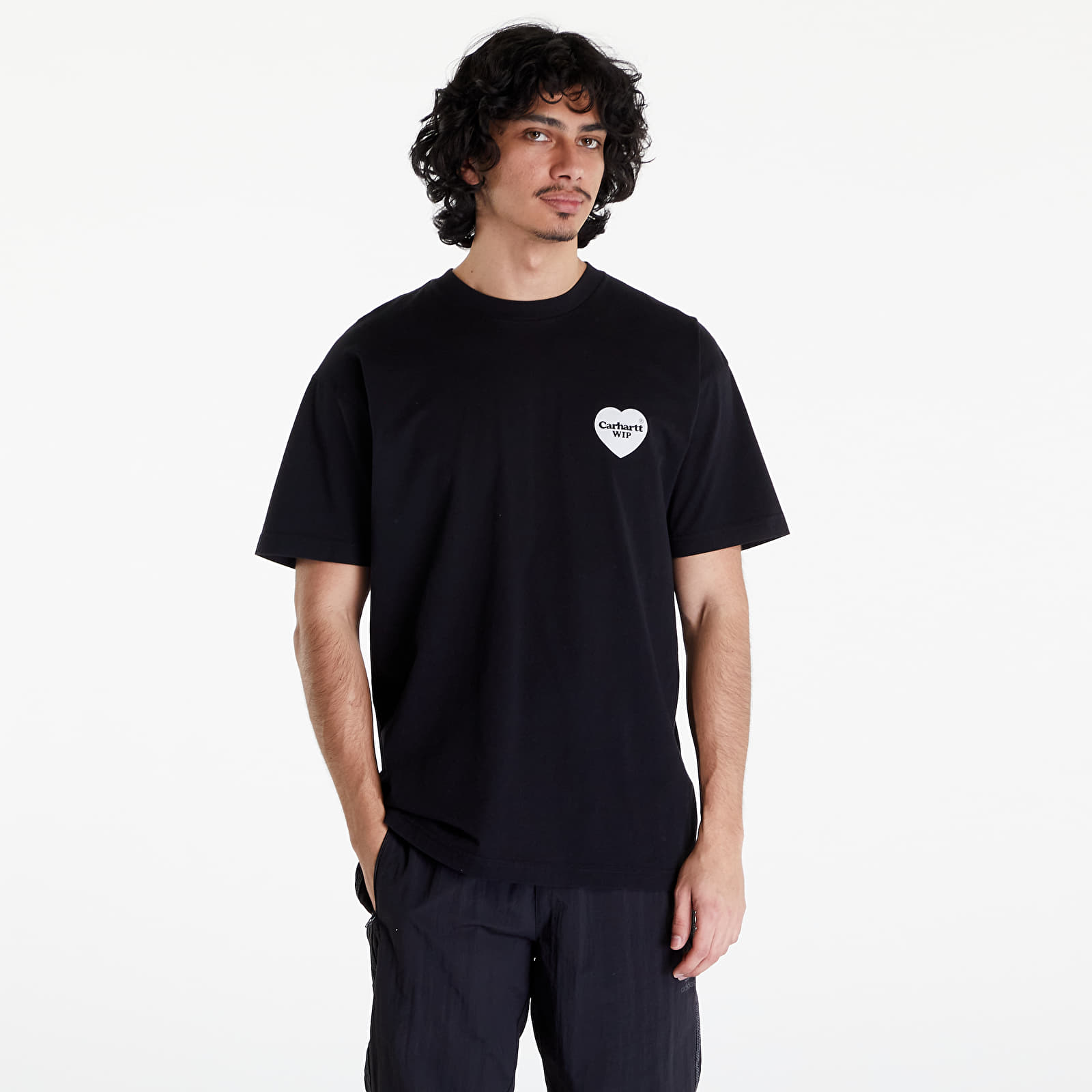 Marškinėliai Carhartt WIP S/S Heart Bandana T-Shirt UNISEX Black/ White Stone Washed