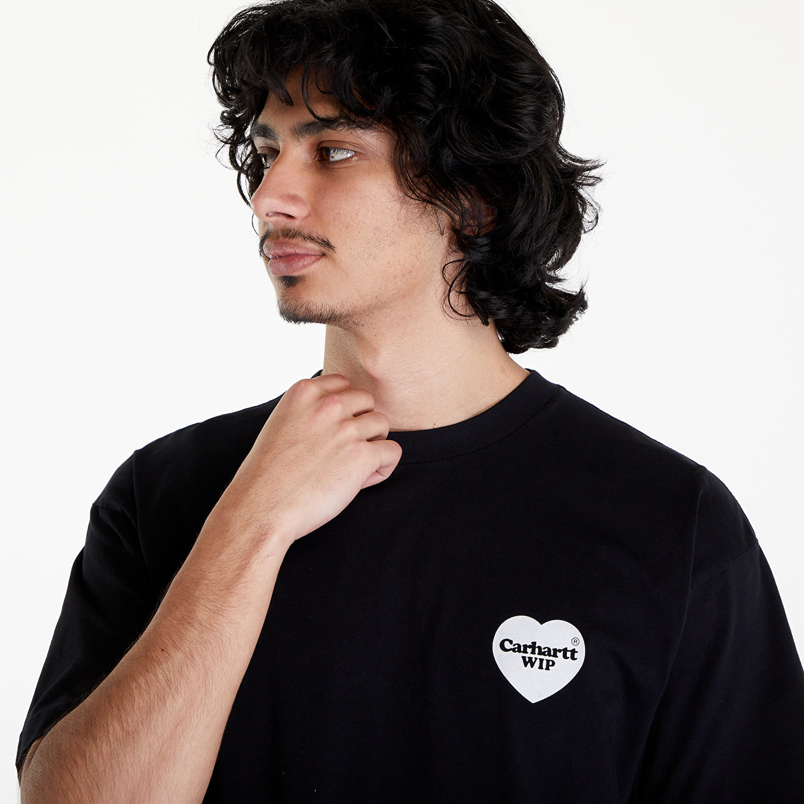 Marškinėliai Carhartt WIP S/S Heart Bandana T-Shirt UNISEX Black/ White Stone Washed