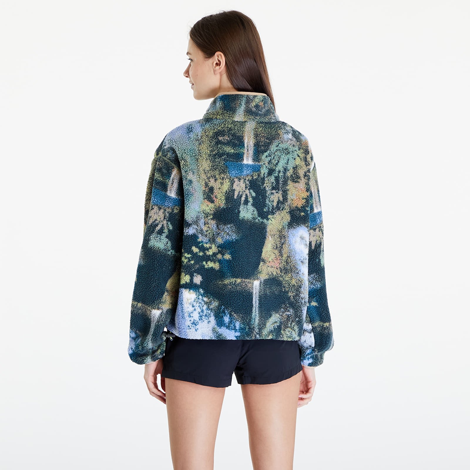Hoodies and sweatshirts Columbia Helvetia™ Half Snap Sweatshirt Napa Green Chasing Falls Print