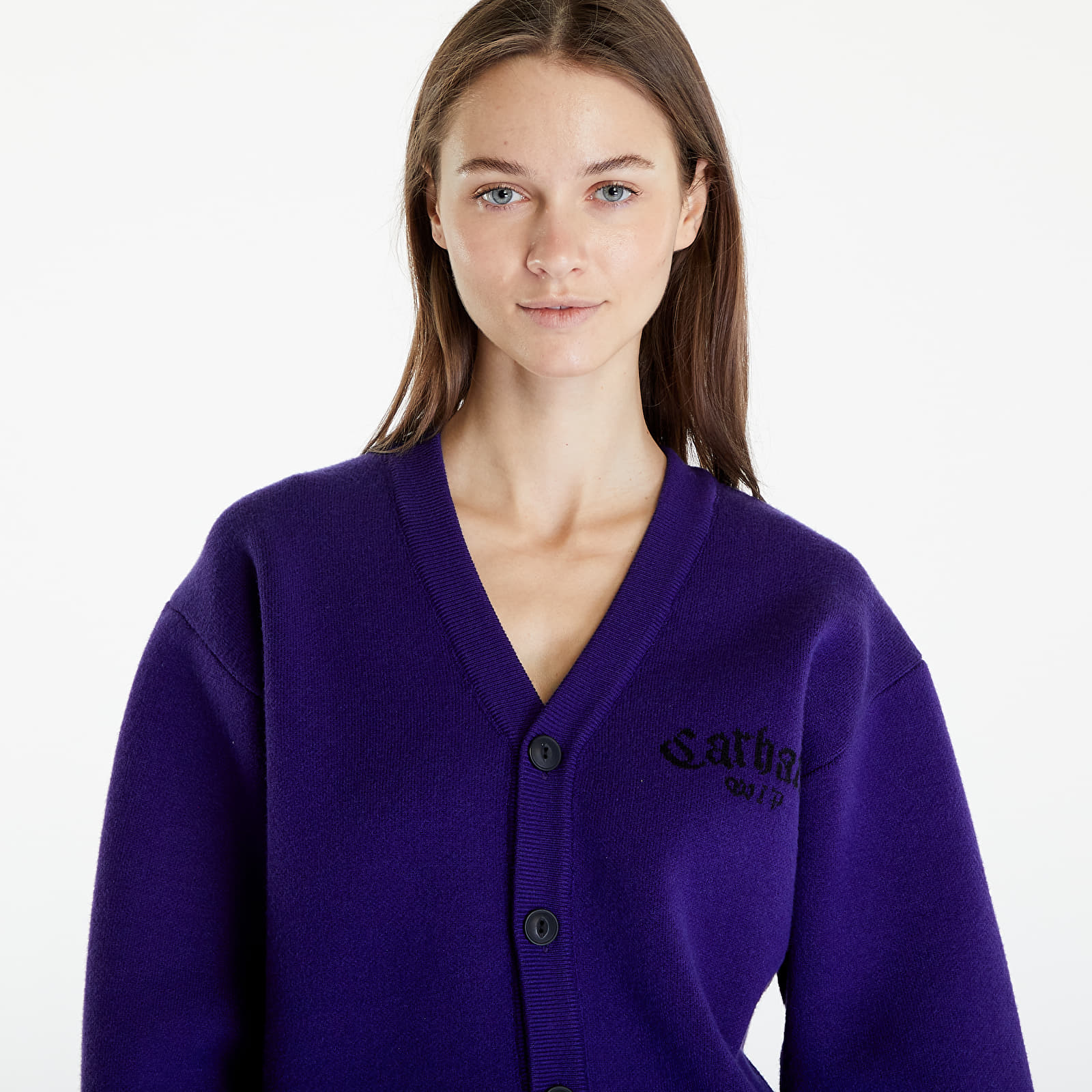 Svetry Carhartt WIP Onyx Cardigan UNISEX Tyrian/ Black