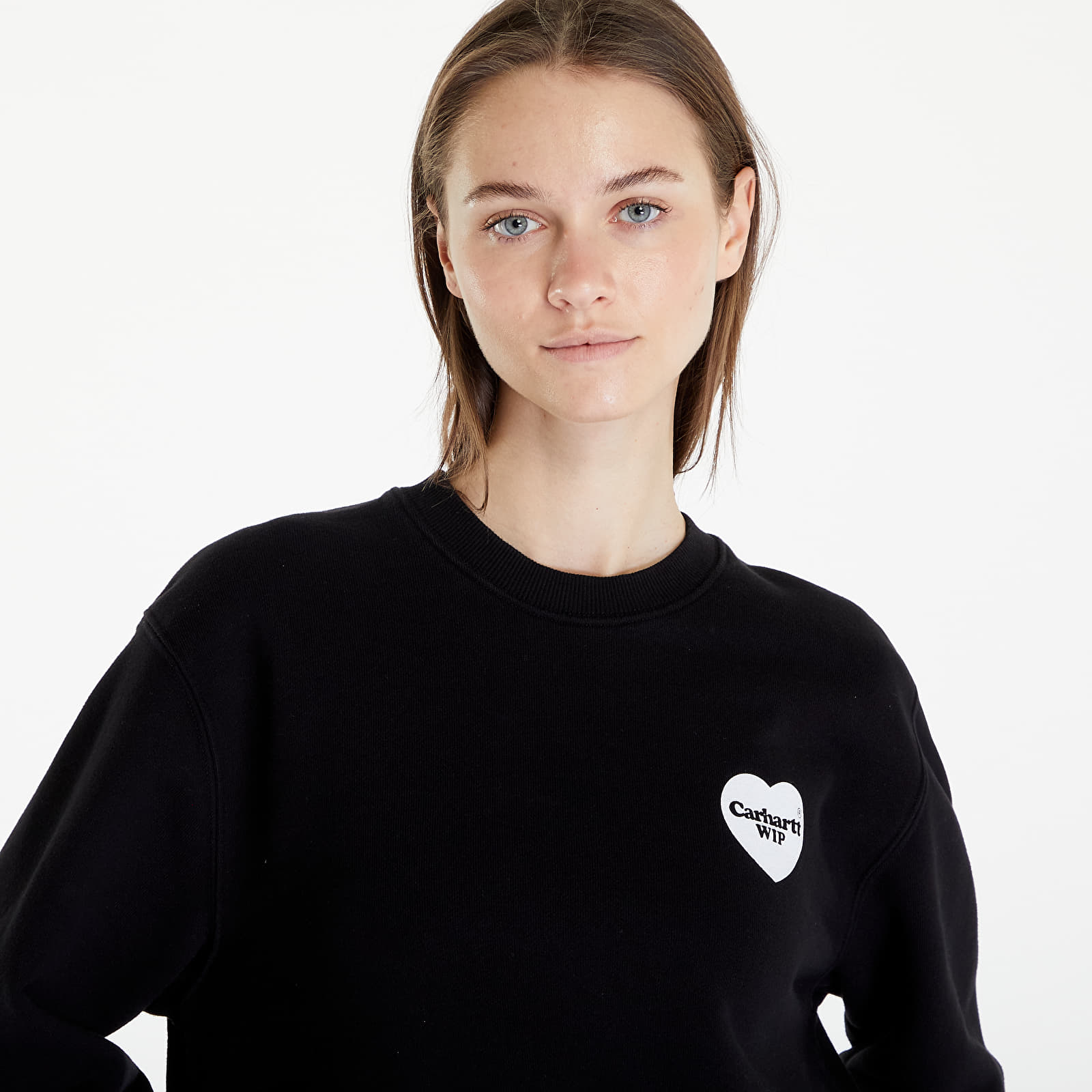 Mikinas ar kapuci un sporta krekli Carhartt WIP Heart Bandana Sweat UNISEX Black/ White Stone Washed