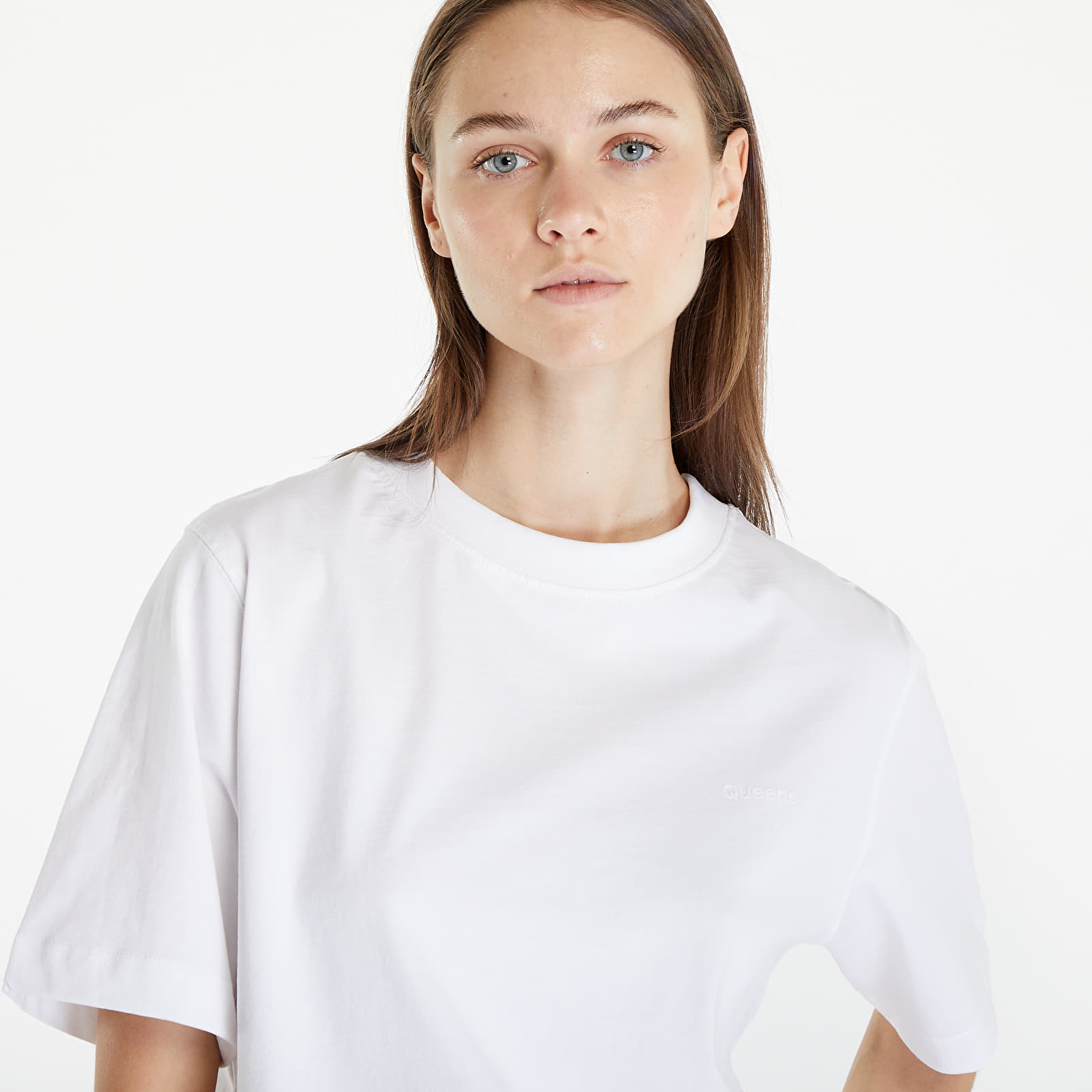 Majice Queens Women's Essential T-Shirt With Tonal Print White