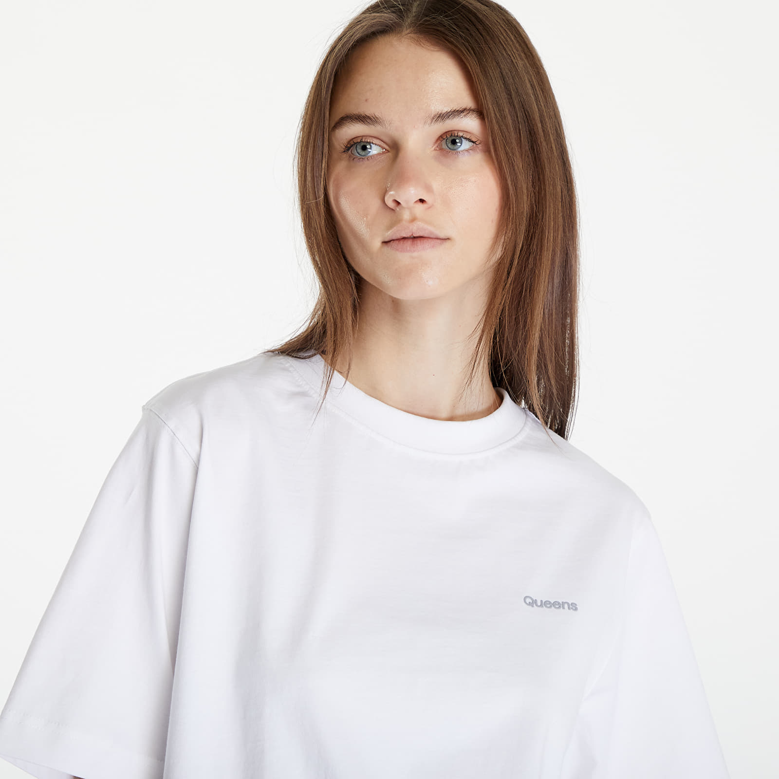 Majice Queens Women's Essential T-Shirt With Contrast Print White