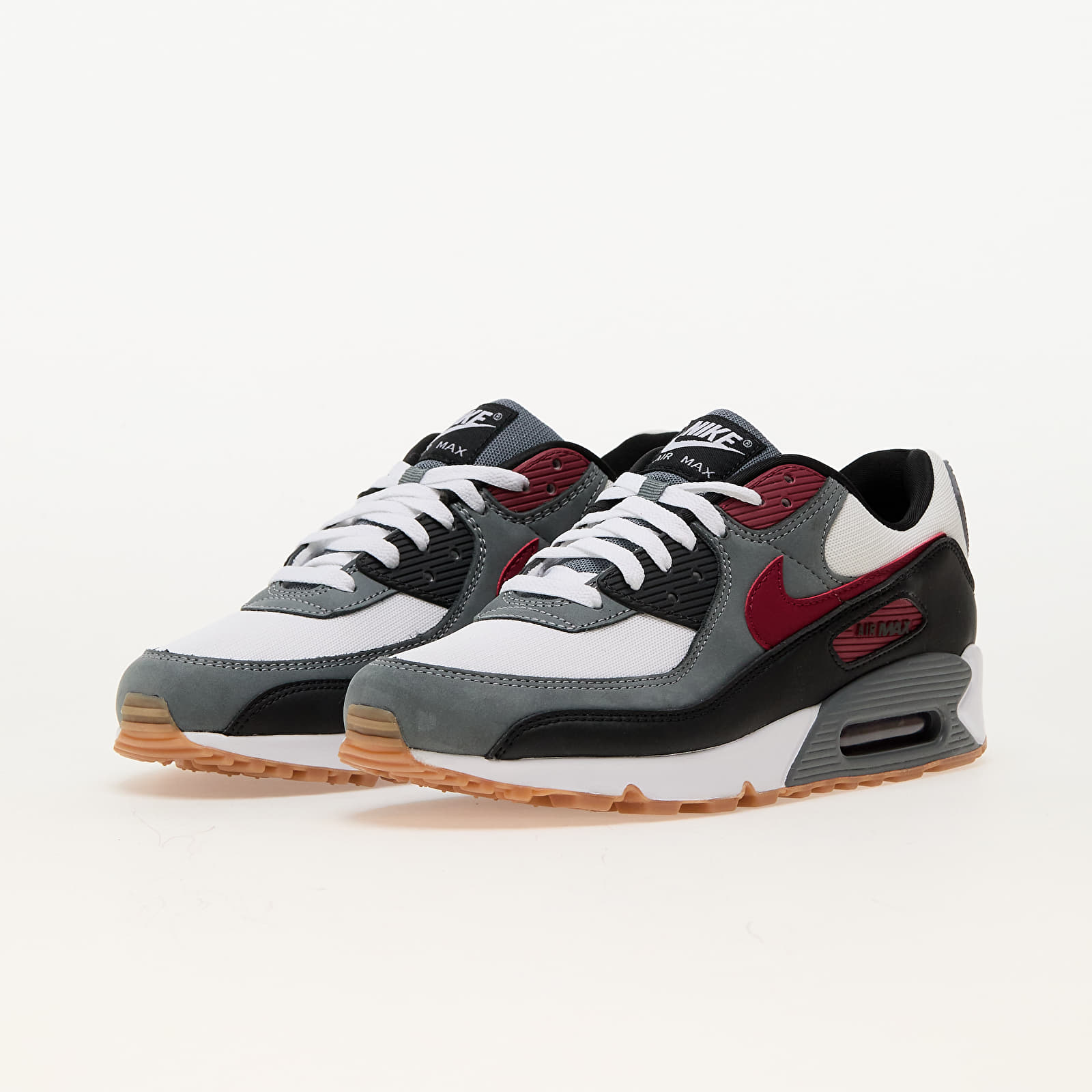Turnschuhe und Schuhe fur Manner Nike Air Max 90 White Team Red Cool Grey Black Queens