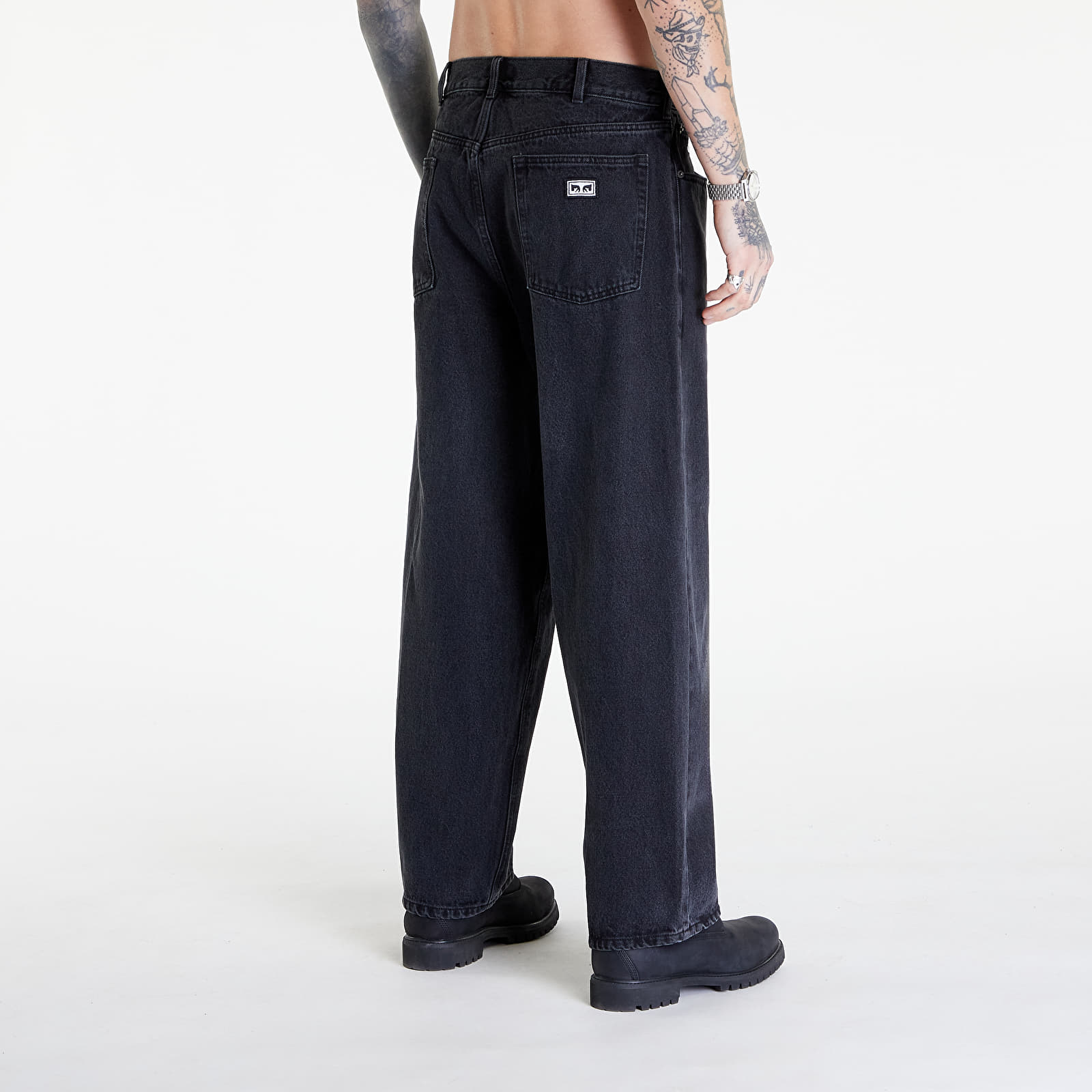 Jeans en broeken OBEY Bigwig Baggy Denim Faded Black