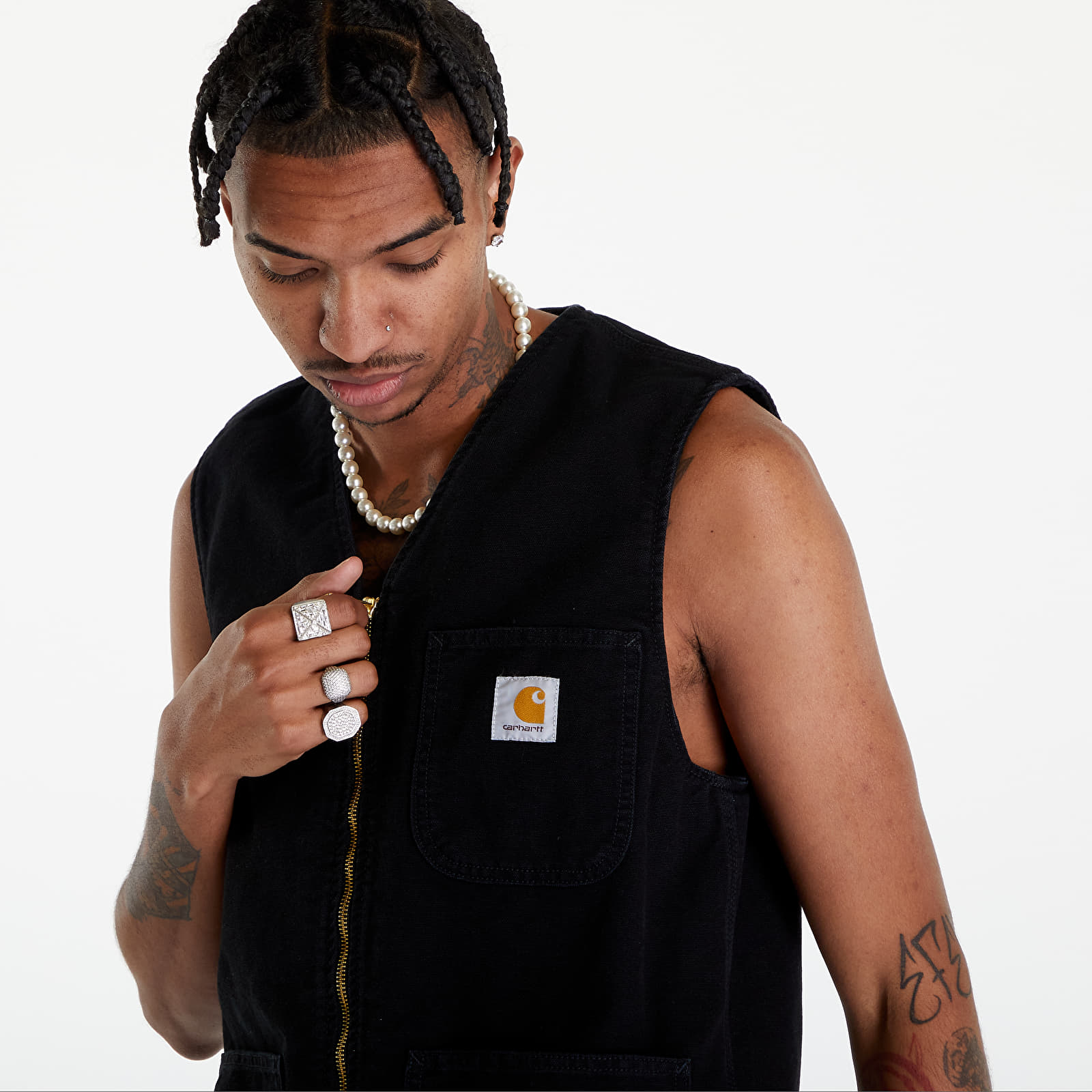 Gilets Carhartt WIP Arbor Vest UNISEX Black Aged Canvas