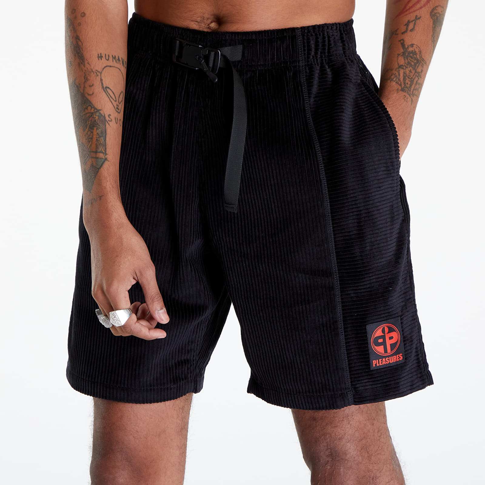 Pantaloni scurți PLEASURES Flip Corduroy Shorts Black - 1 | YEO