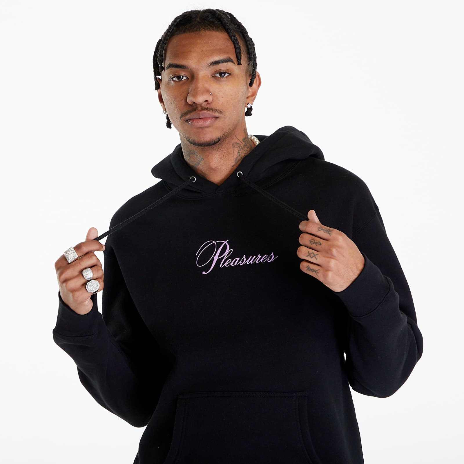 Hanorac PLEASURES Stack Hoodie Black - 1 | YEO