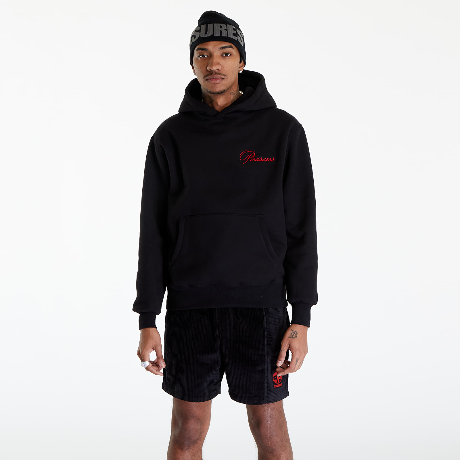 Mikinas ar kapuci un sporta krekli PLEASURES Cafe Hoodie Black