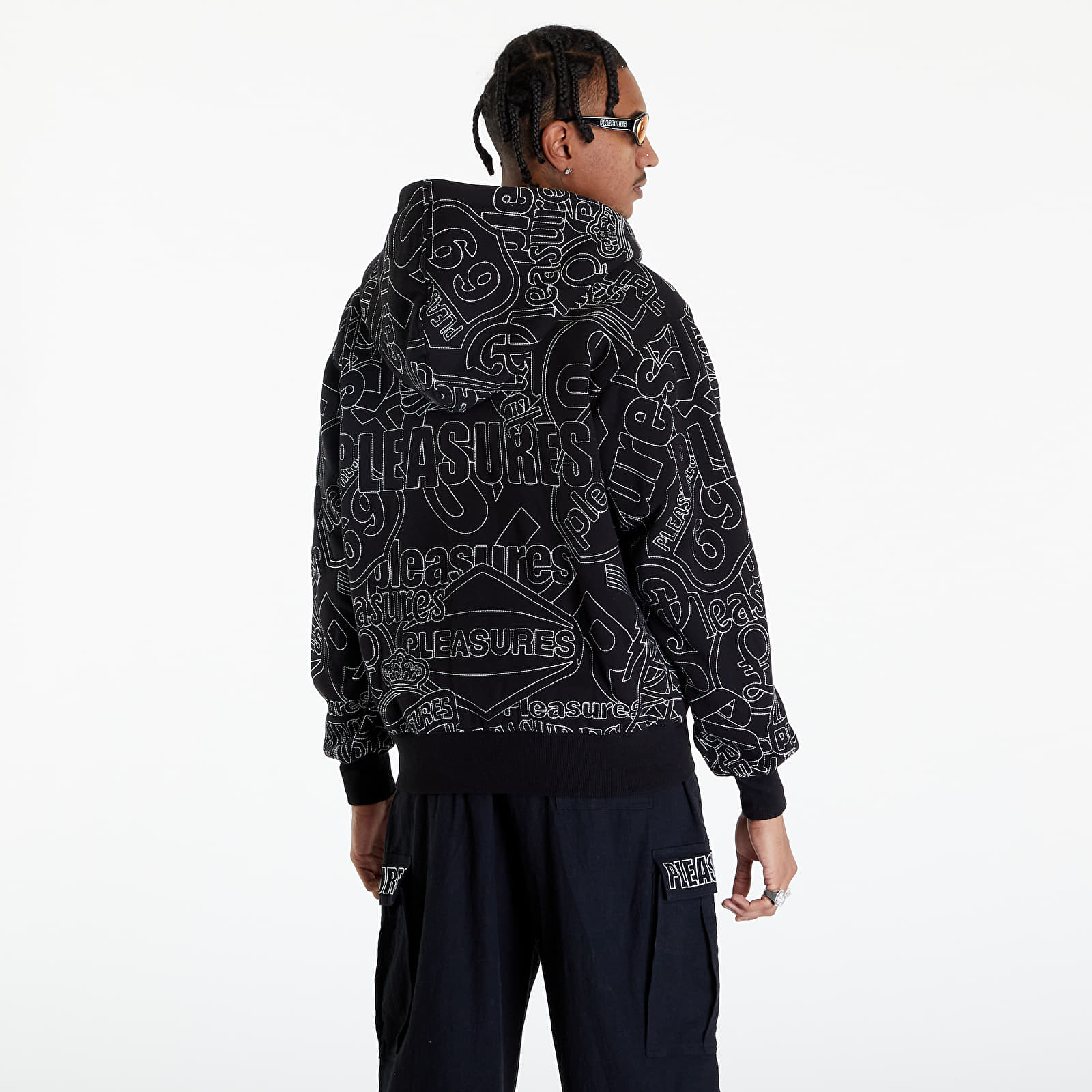 Регланы и толстовки PLEASURES Signal Zip Up Hoodie Black