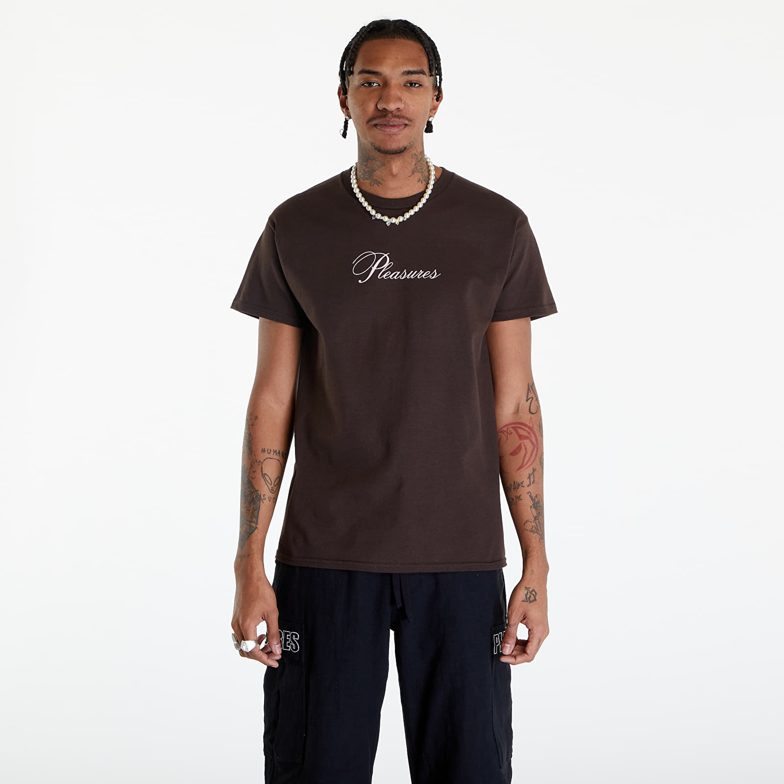 T-Shirts PLEASURES Stack T-Shirt Brown