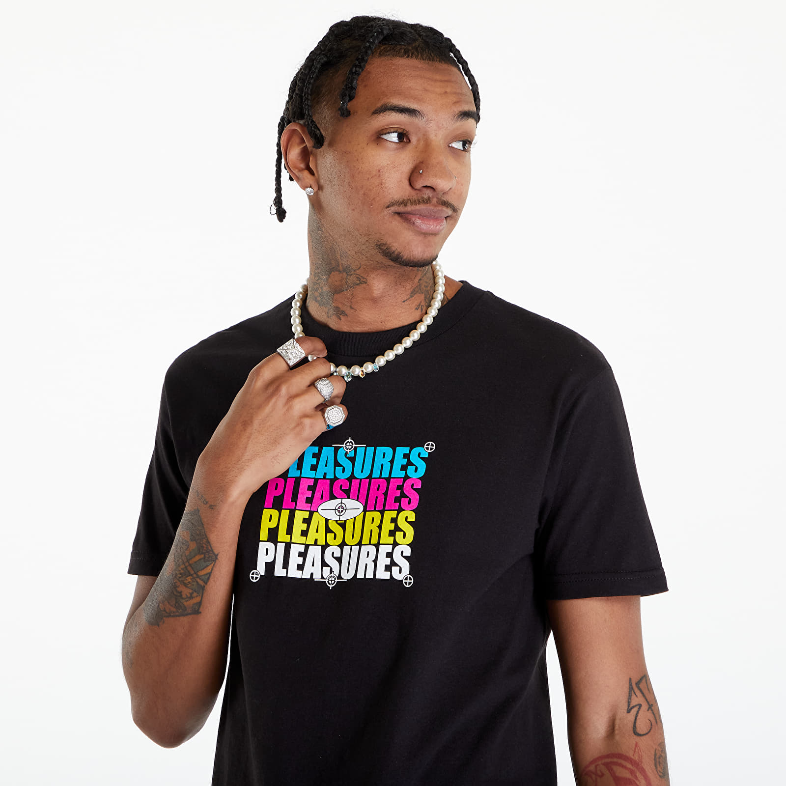 Trička PLEASURES Cmyk T-Shirt Black