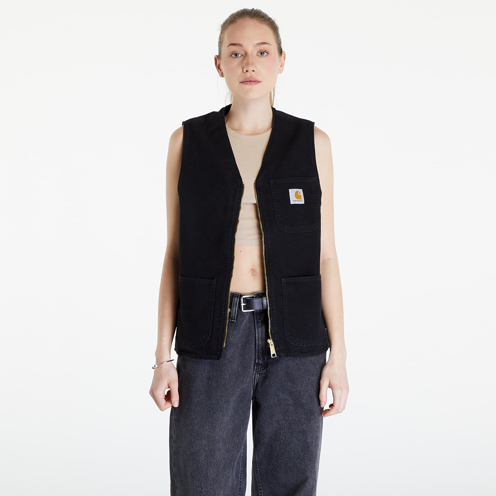 Gilets Carhartt WIP Arbor Vest UNISEX Black Aged Canvas
