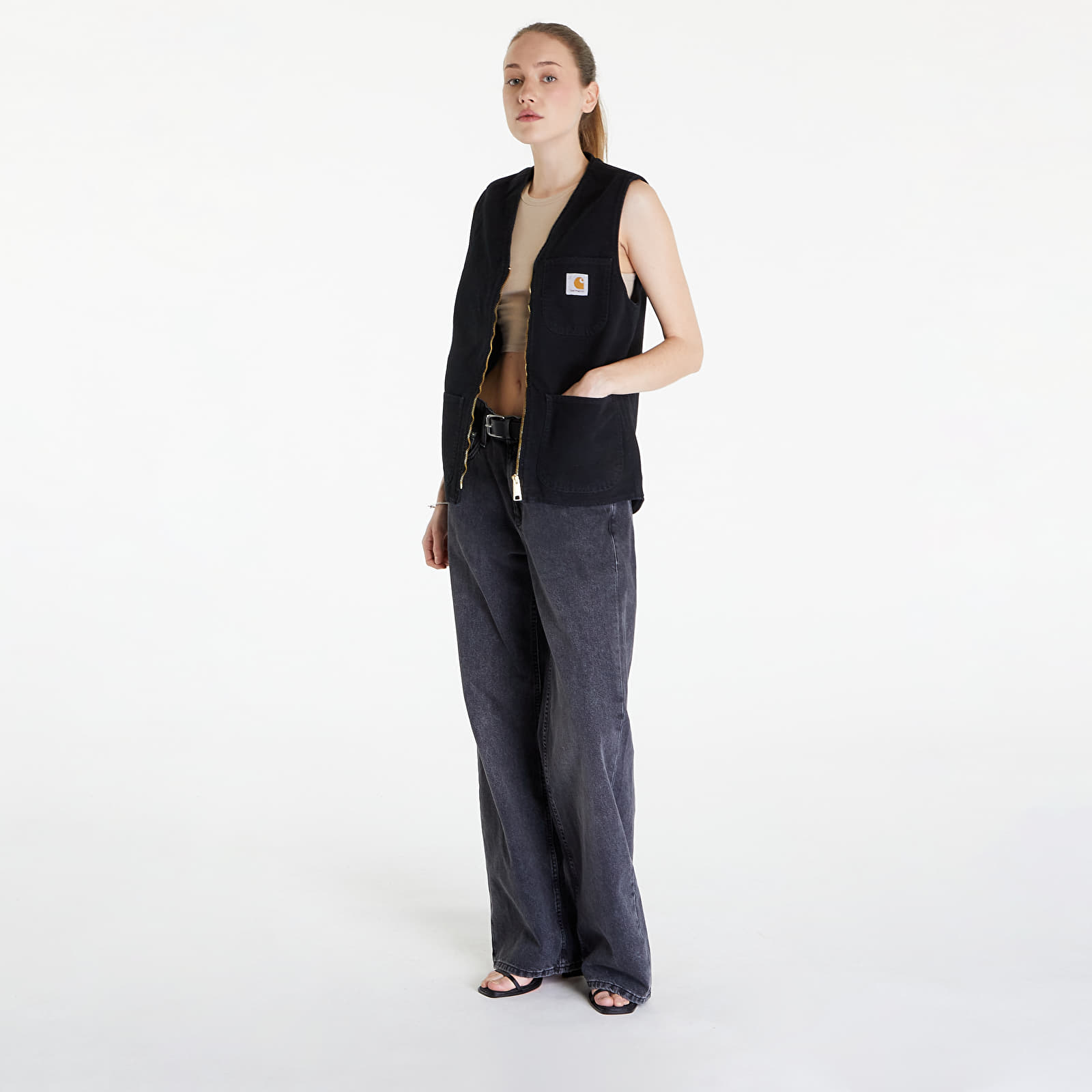 Gilets Carhartt WIP Arbor Vest UNISEX Black Aged Canvas