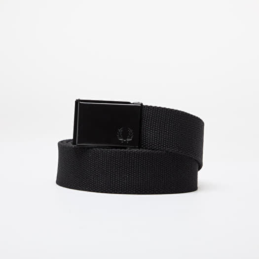 Pojas FRED PERRY Graphic Branded Webbing Belt Black/ Warm Grey