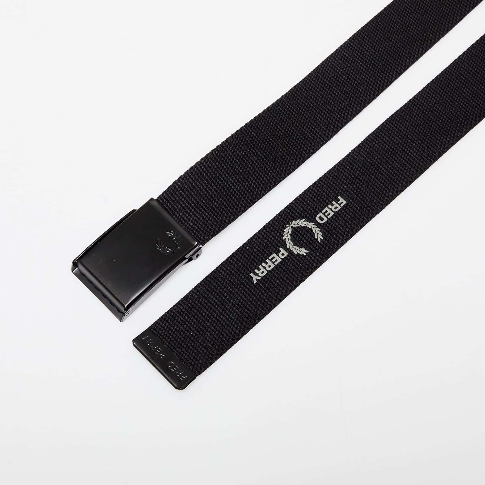 Gürtel FRED PERRY Graphic Branded Webbing Belt Black/ Warm Grey