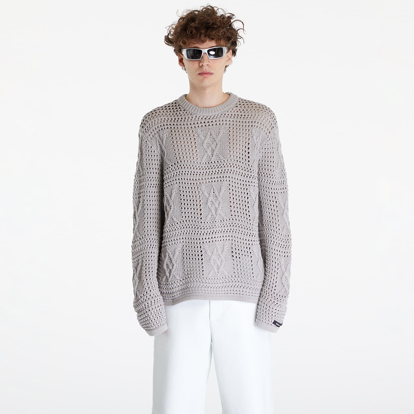 Kampsunid Daily Paper Zuberi Crochet Long Sleeve Sweater Moonstruck Grey