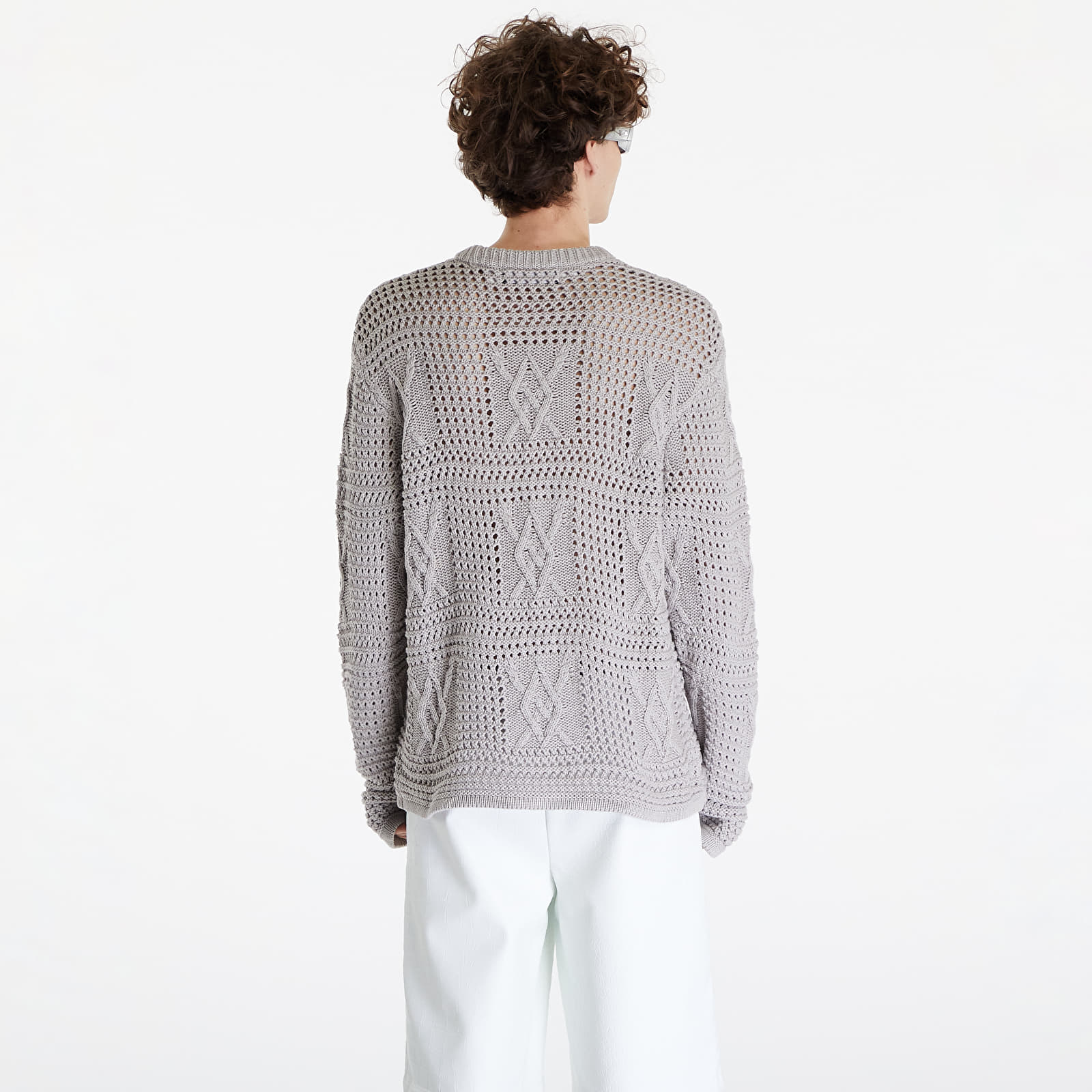 Kampsunid Daily Paper Zuberi Crochet Long Sleeve Sweater Moonstruck Grey