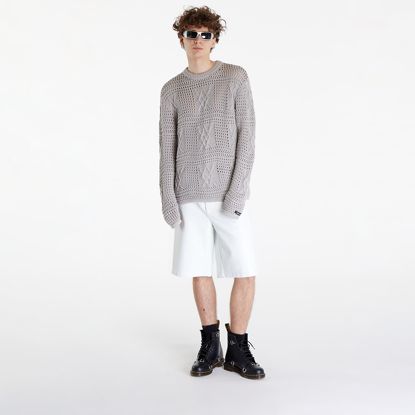 Kampsunid Daily Paper Zuberi Crochet Long Sleeve Sweater Moonstruck Grey