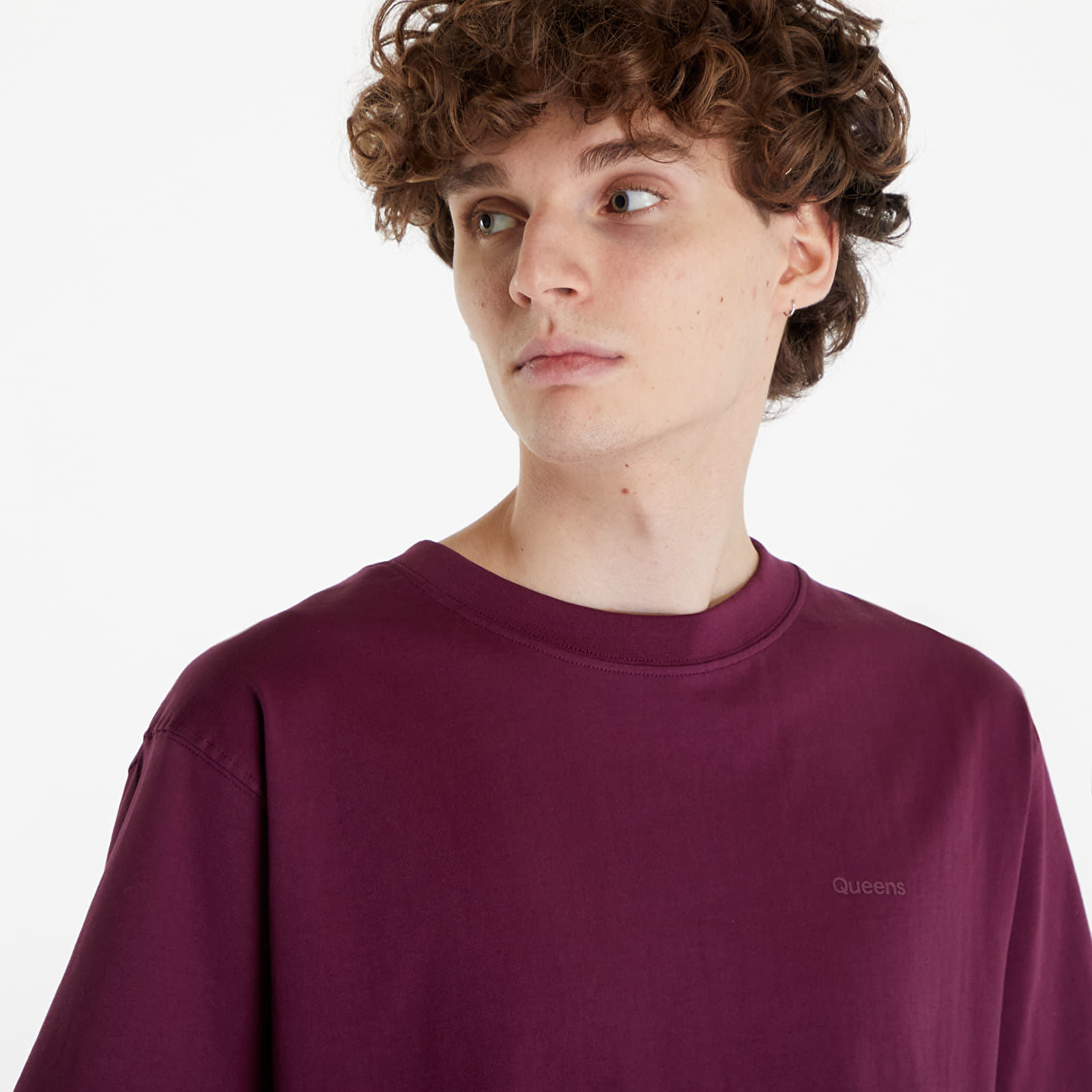 T-shirts Queens Men's Essential T-Shirt With Tonal Print Bordeaux