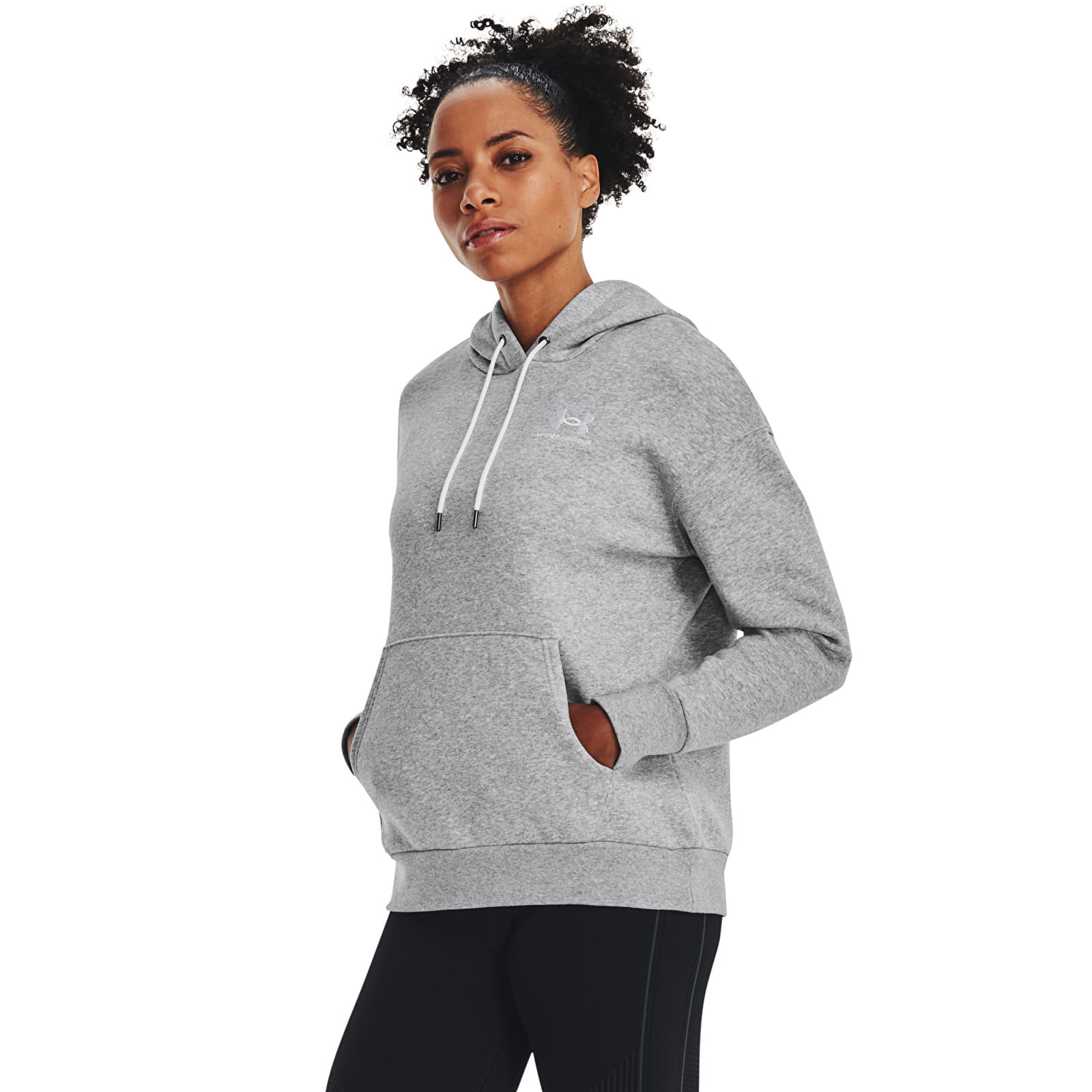 Hanorac Under Armour Essential Fleece Hoodie Mod Gray Light Heather S