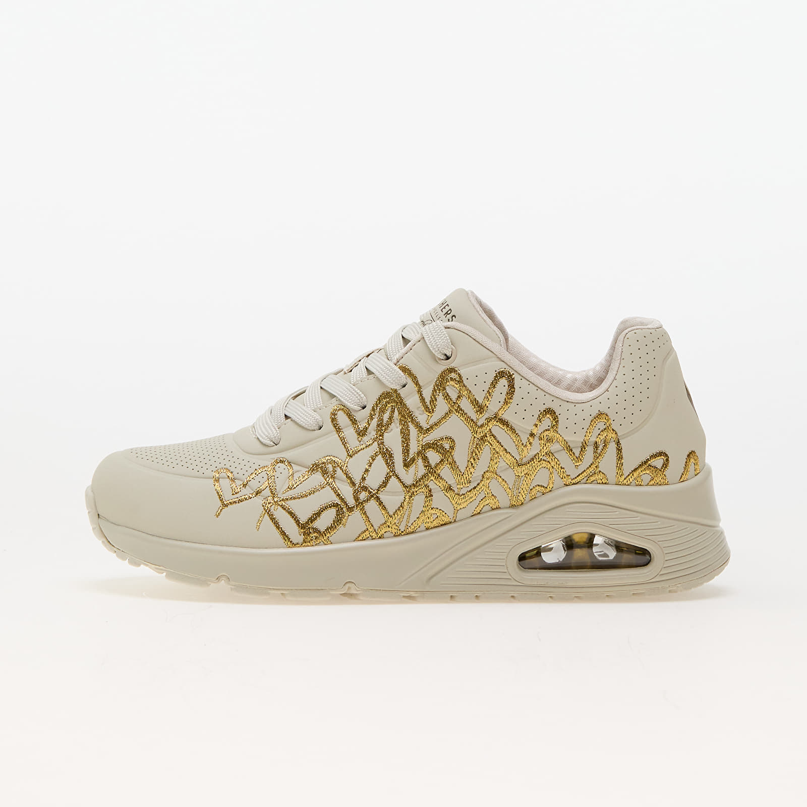 Women's sneakers and shoes Skechers Uno - Golden Heart Natural/ Gold