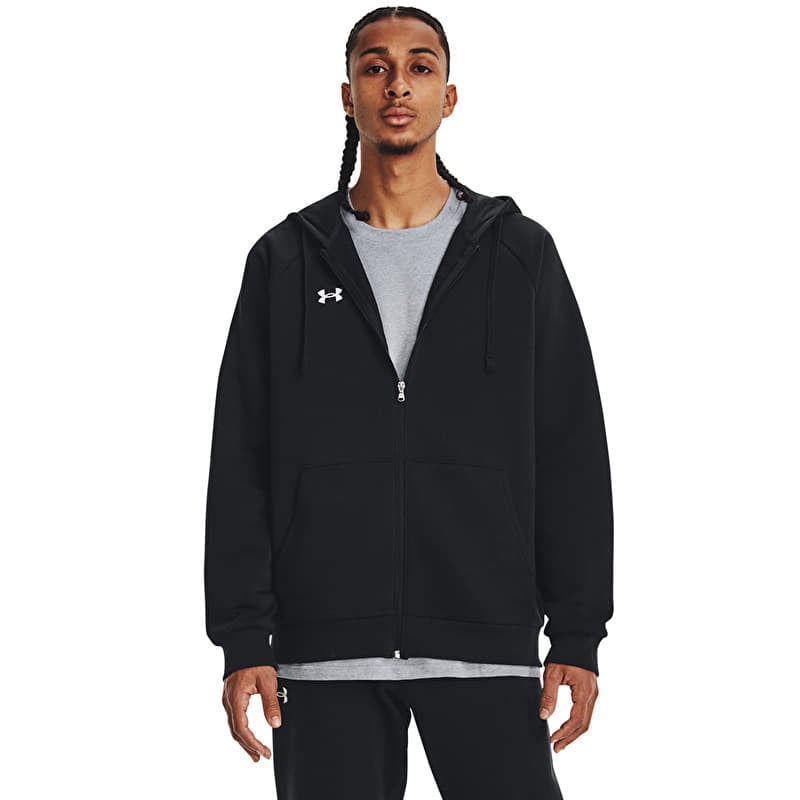Kampsun Under Armour Rival Fleece FZ Hoodie Black/ White