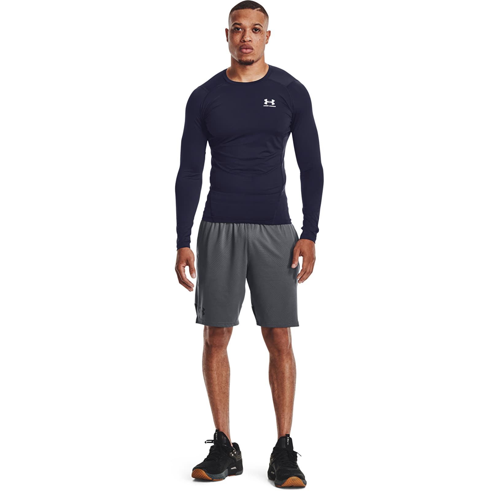 Camisetas hombre Under Armour Hg Armour Comp LS Midnight Navy/ White