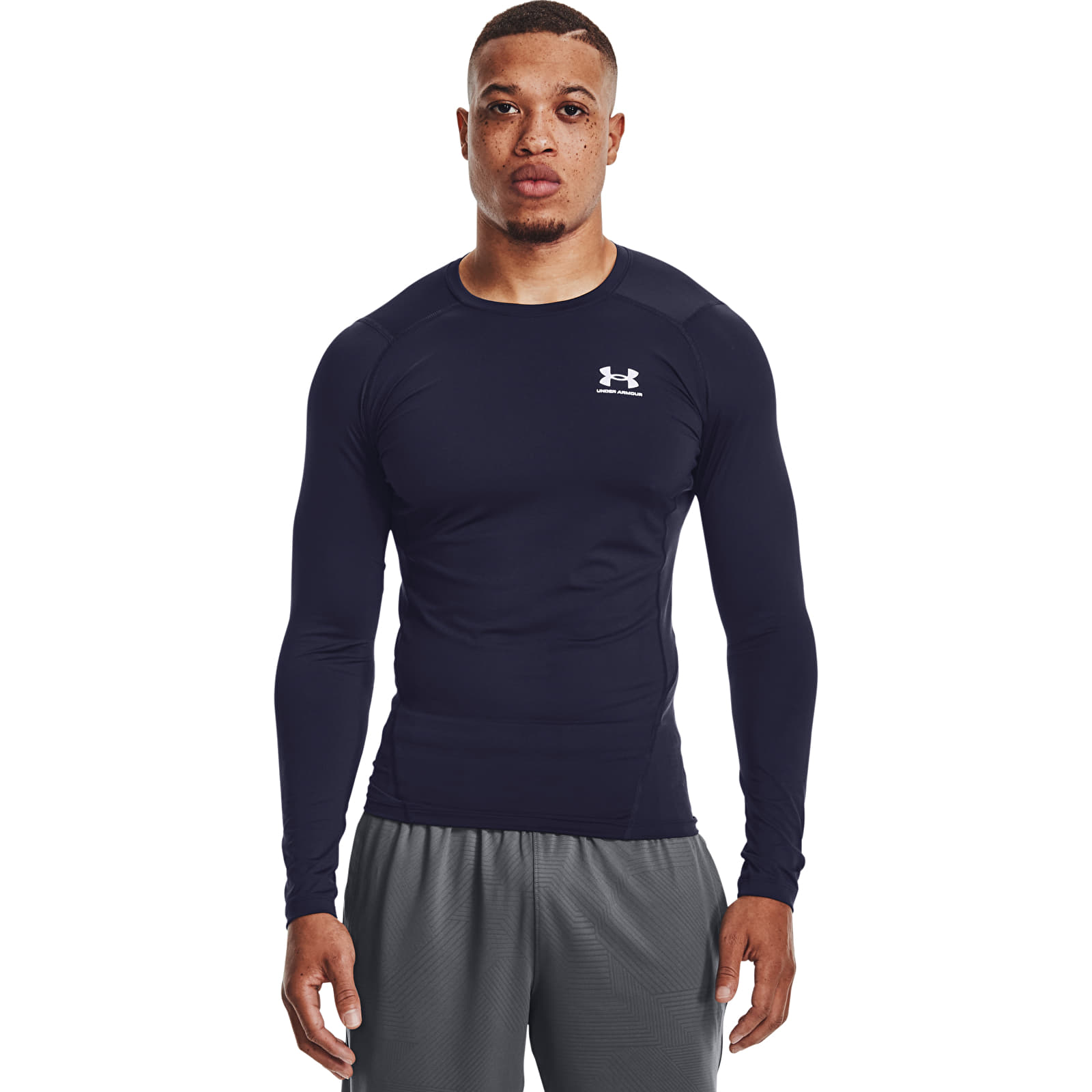 Camisetas hombre Under Armour Hg Armour Comp LS Midnight Navy/ White