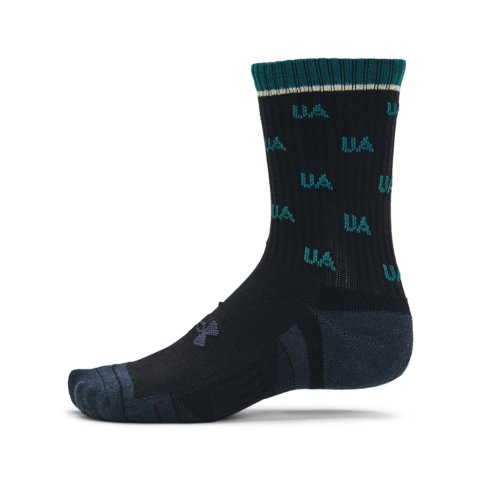 Socks Under Armour Perf Cotton Nov 2Pk Mid Black 001