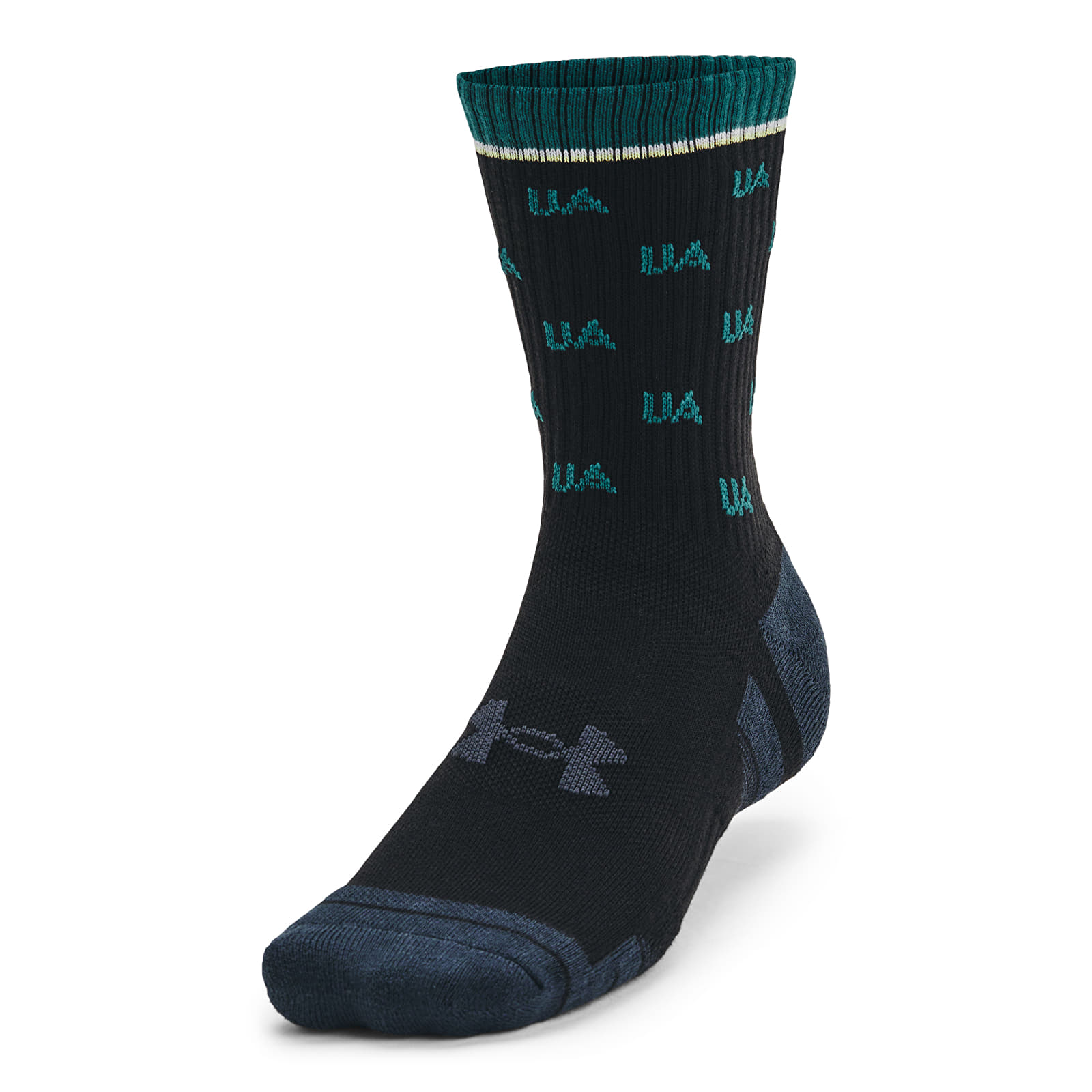 Socks Under Armour Perf Cotton Nov 2Pk Mid Black 001