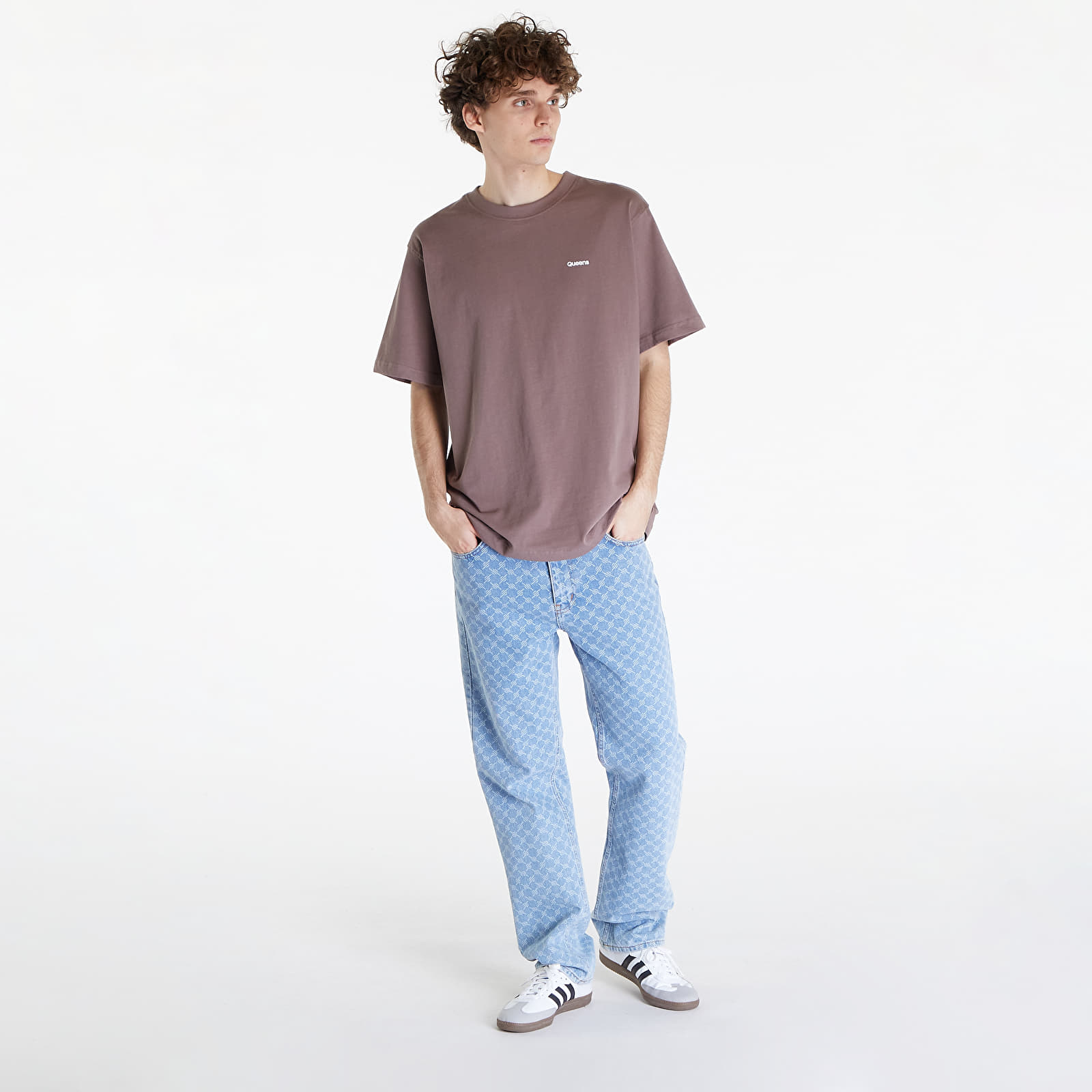Camisetas Queens 3-Pack Men’s Essential Contrast Print Mauve/ Sand/ Navy
