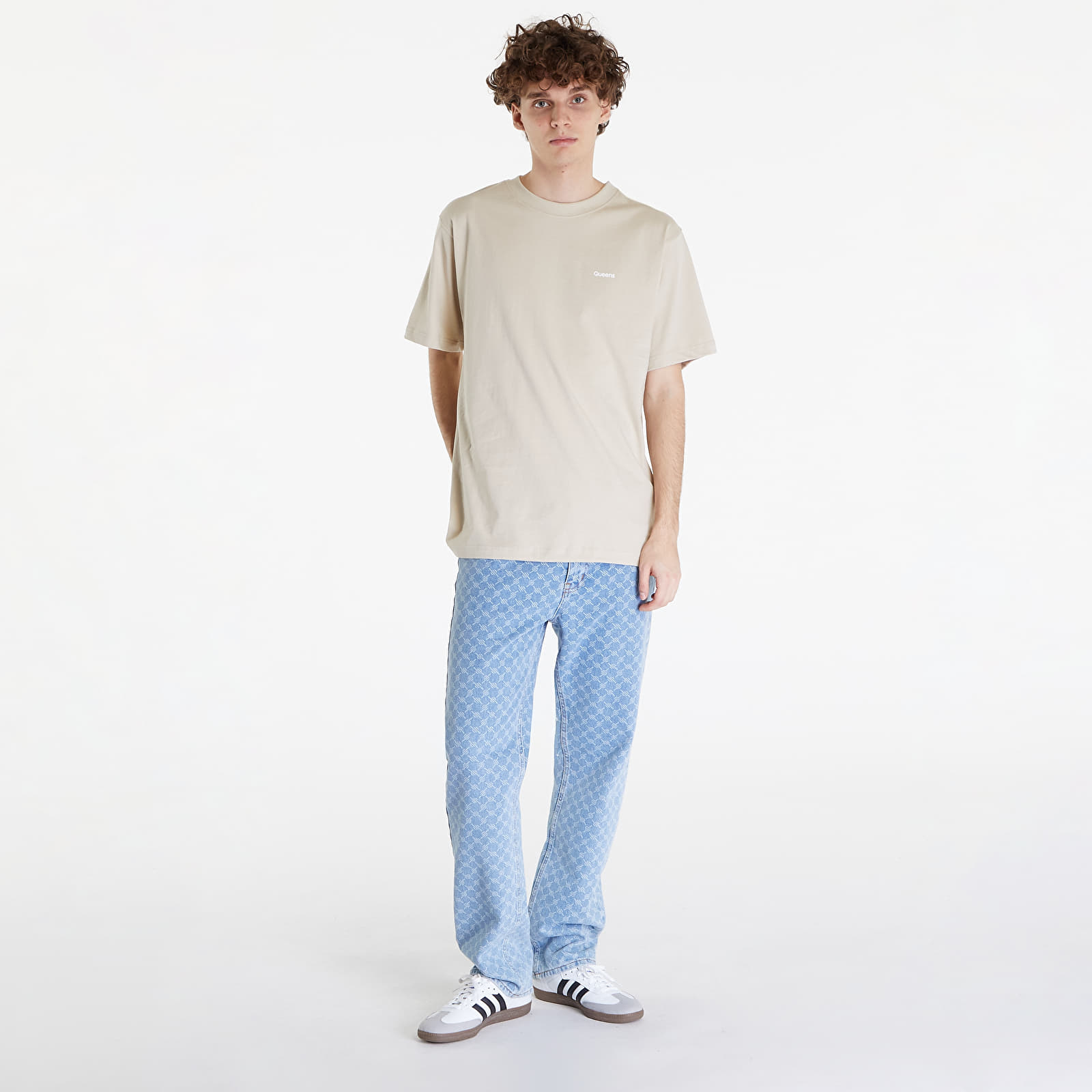 Camisetas Queens 3-Pack Men’s Essential Contrast Print Mauve/ Sand/ Navy