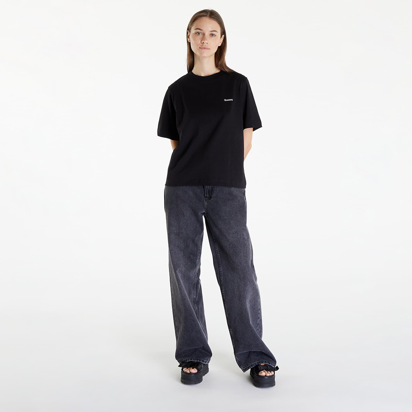Majice Queens 5-Pack Women's Essential Contrast Print Black/ White/ Navy/ Pink/ Sand