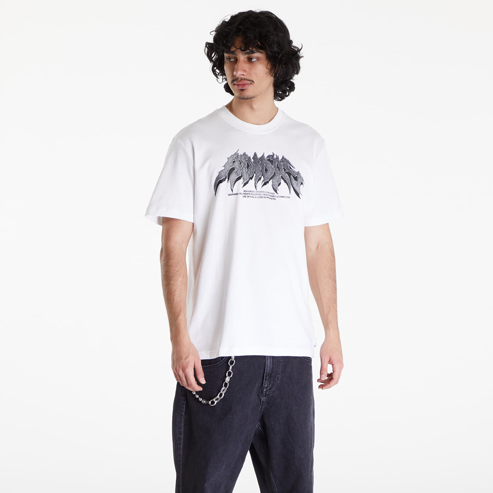 Tricou adidas Flames Conc Short Sleeve Tee White