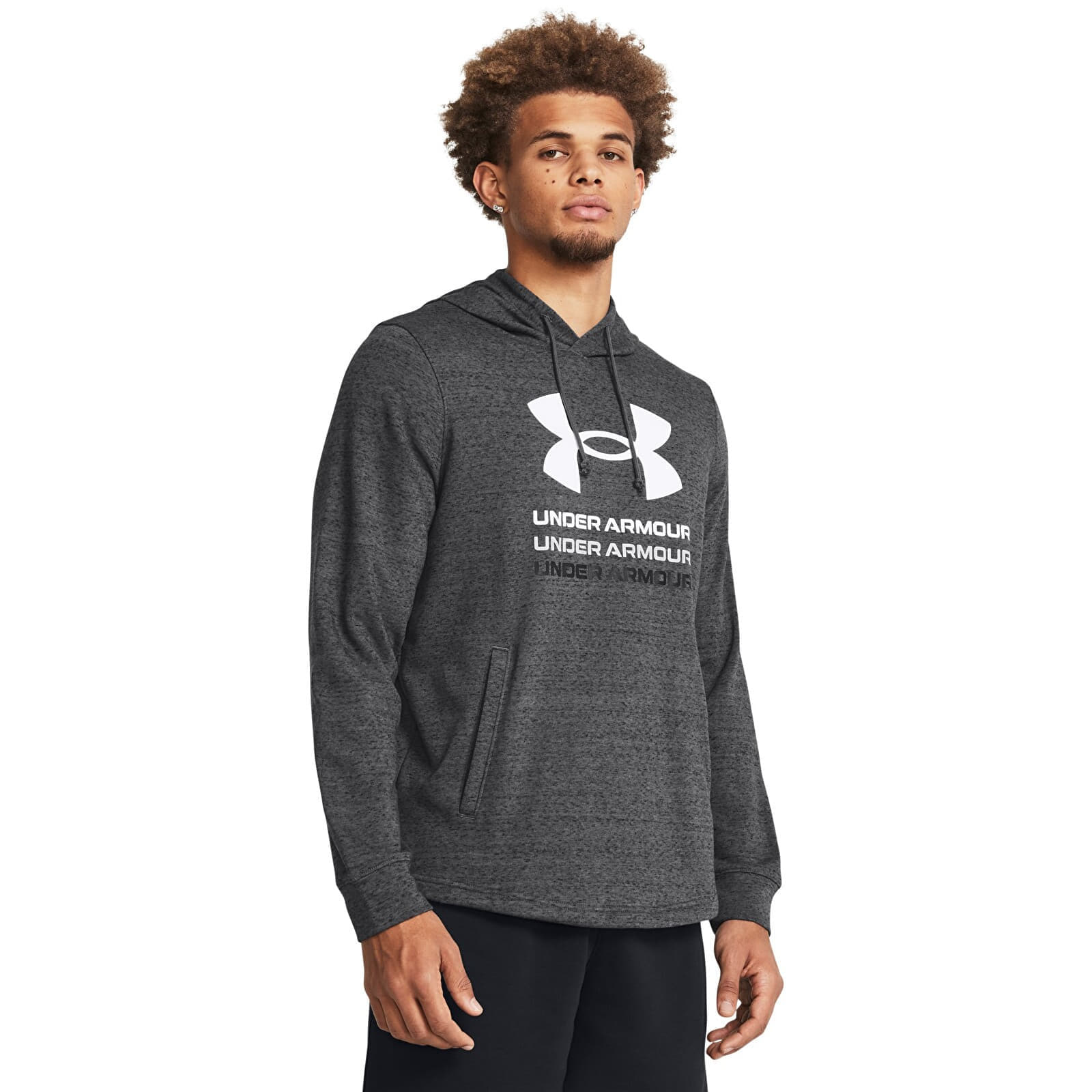 Sweatshirt Under Armour Rival Terry Graphic Hood Castlerock 025 S