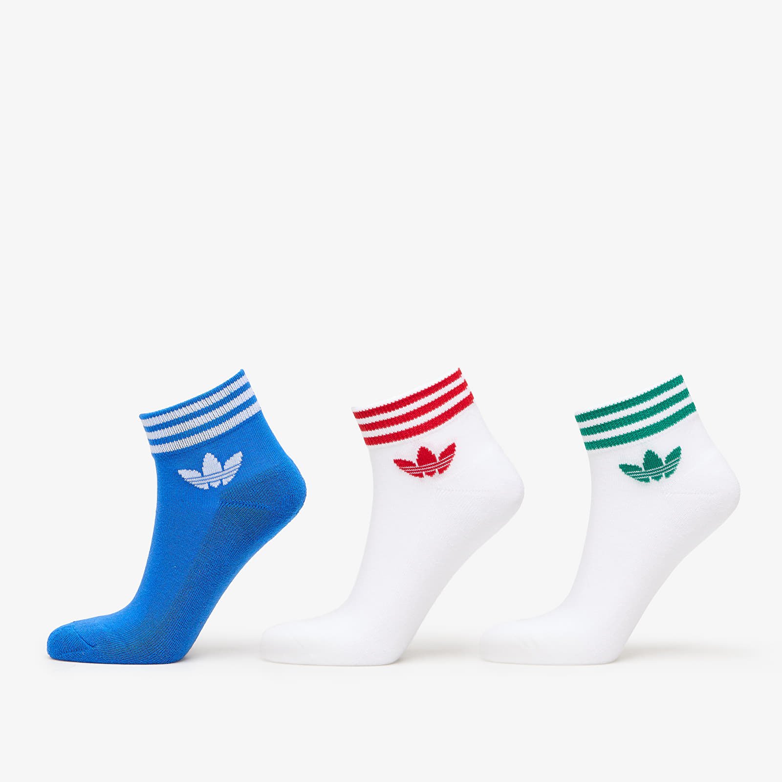 Socken adidas Trefoil Ankle Sock 3-Pack Blue Bird/ White/ White