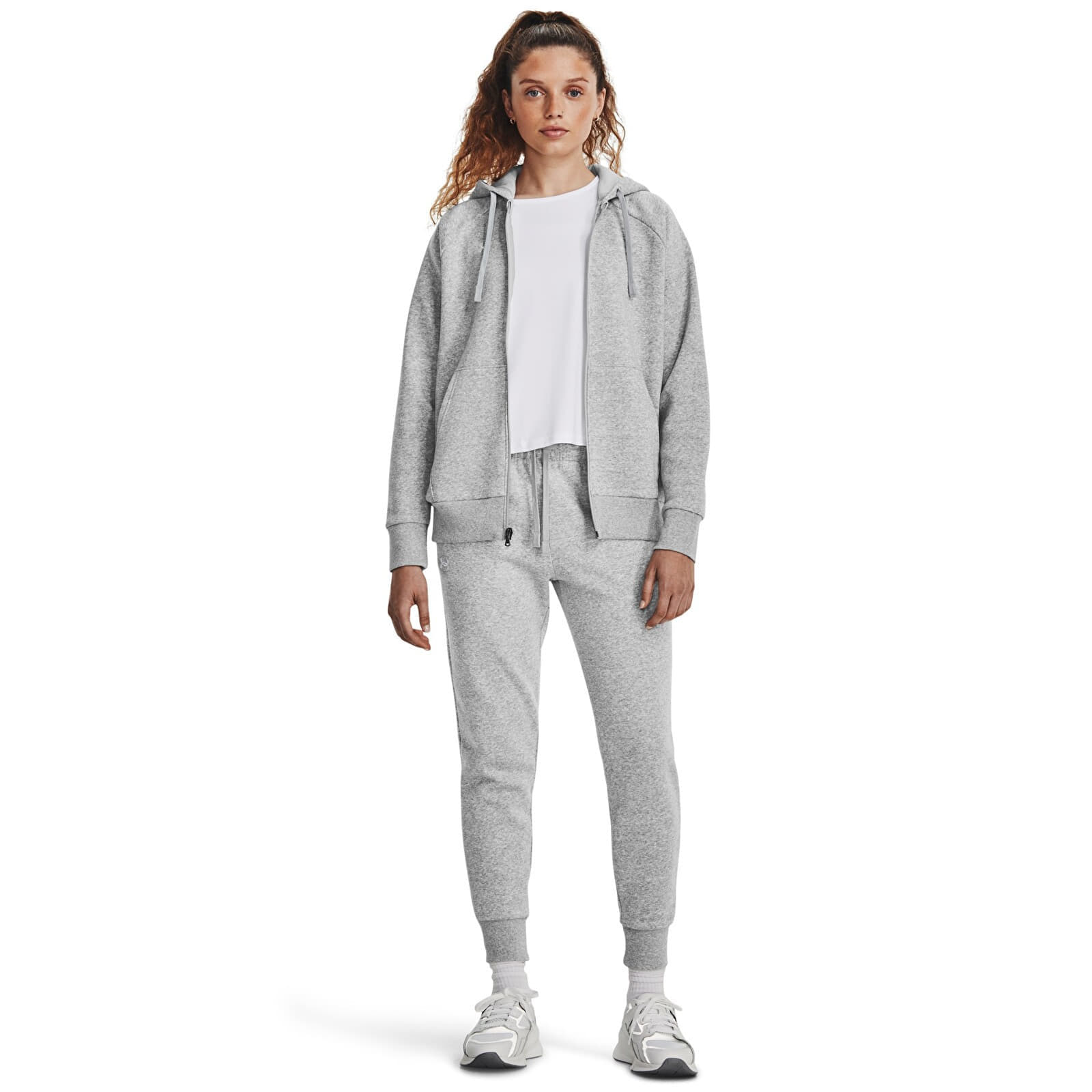 Hanorac Under Armour Rival Fleece Fz Hoodie Mod Gray Light Heather - 1 | YEO