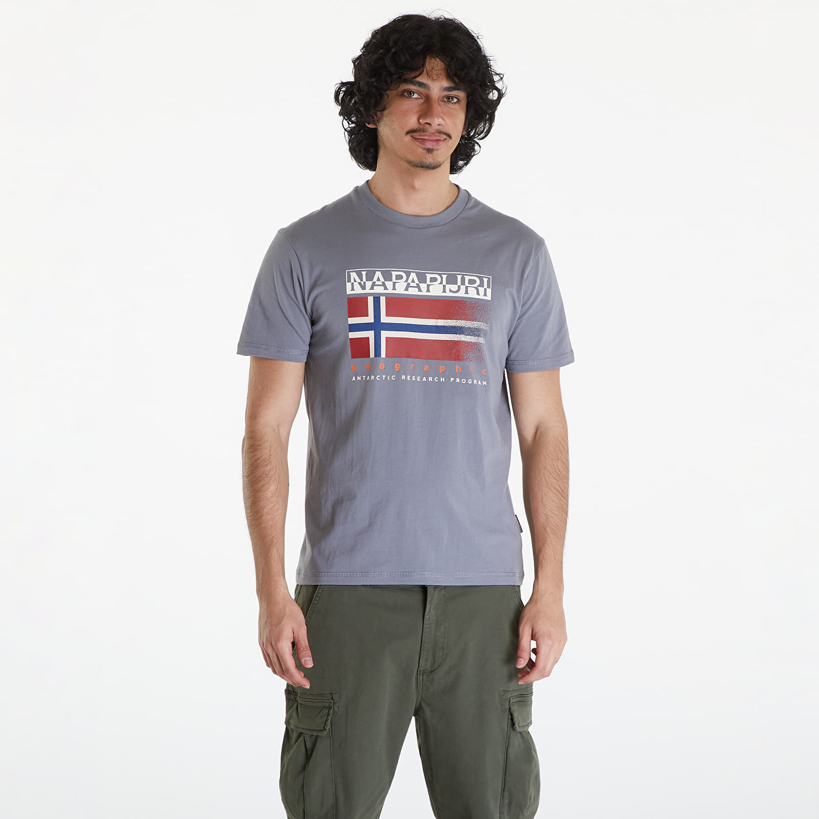 Maglietta Napapijri S-Kreis Tee Grey Owl L